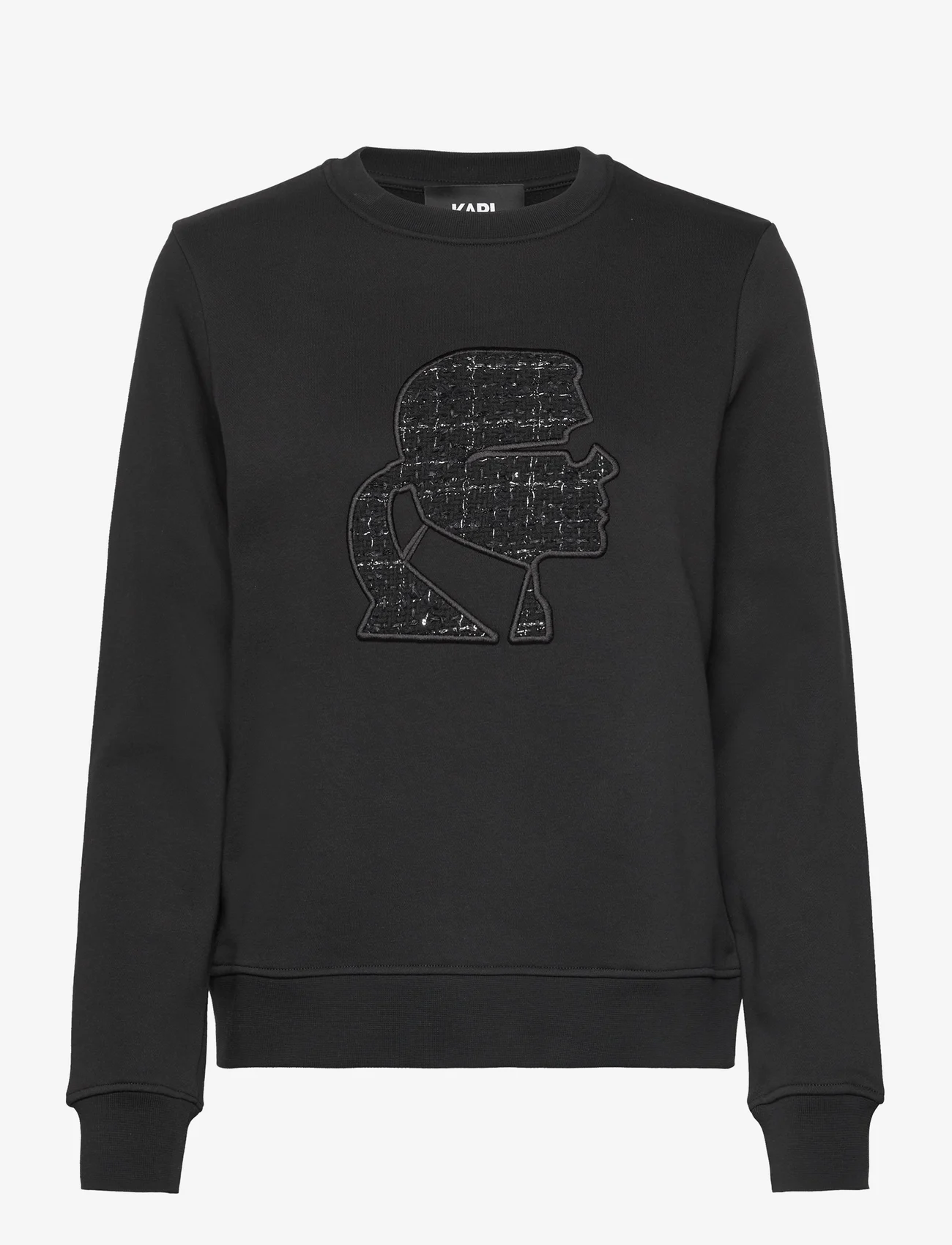 Karl Lagerfeld - boucle profile sweatshirt - hupparit - black - 0