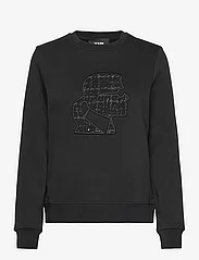Karl Lagerfeld - boucle profile sweatshirt - hættetrøjer - black - 0