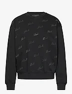 rhinestone karl sweatshirt - BLACK