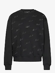 Karl Lagerfeld - rhinestone karl sweatshirt - kapuutsiga dressipluusid - black - 0