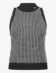 Karl Lagerfeld - sleeveless boucle knit top - adītas vestes - black/silver - 0