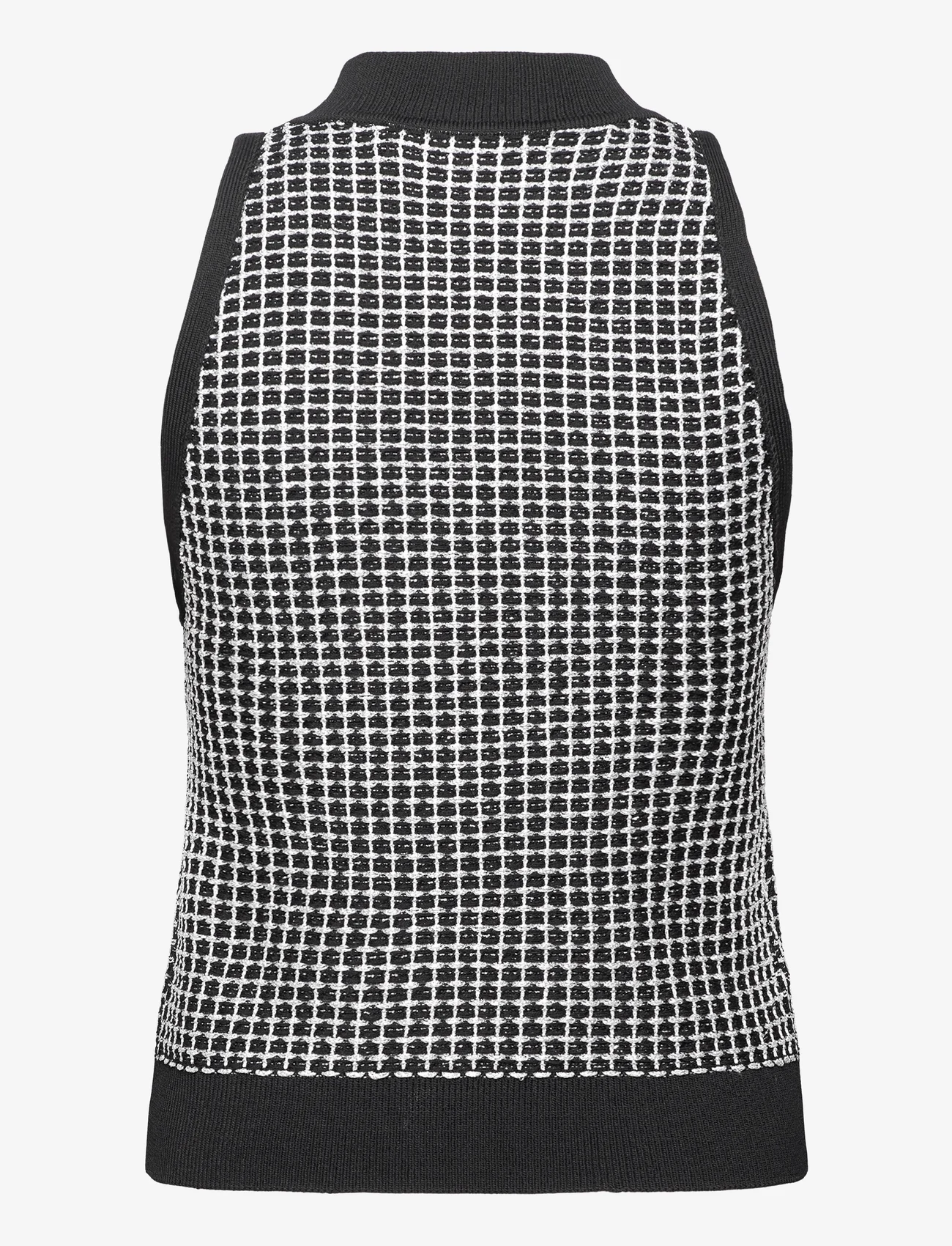 Karl Lagerfeld - sleeveless boucle knit top - stickade västar - black/silver - 1