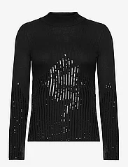 Karl Lagerfeld - lslv mockneck knit - džemperiai - black - 0