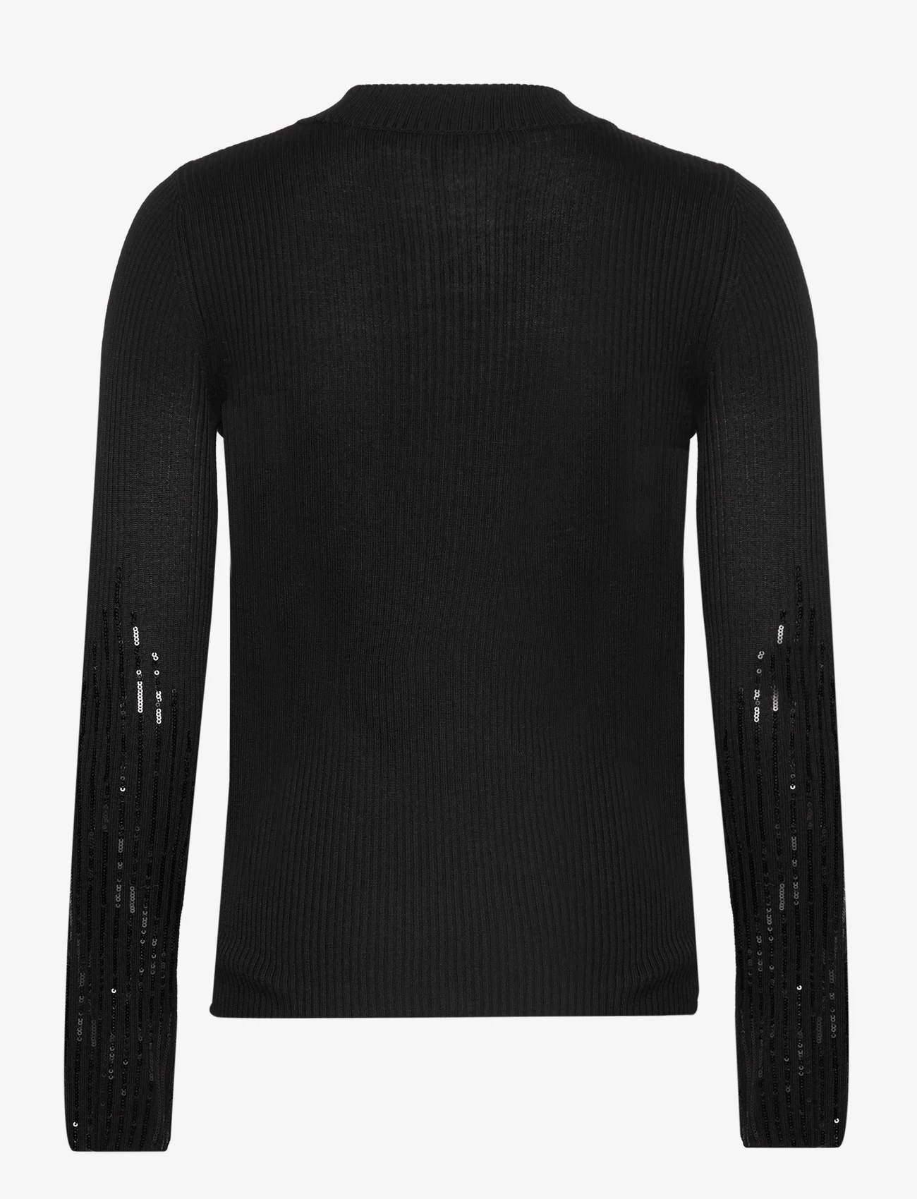 Karl Lagerfeld - lslv mockneck knit - džemperiai - black - 1