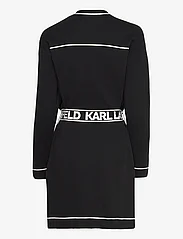 Karl Lagerfeld - branded belted cardigan - neuletakit - black/white - 1