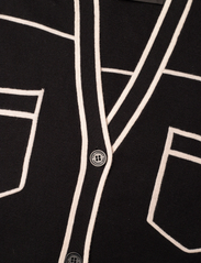 Karl Lagerfeld - branded belted cardigan - susegamieji megztiniai - black/white - 2