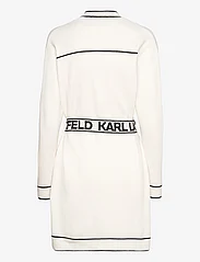 Karl Lagerfeld - branded belted cardigan - neuletakit - white/black - 1