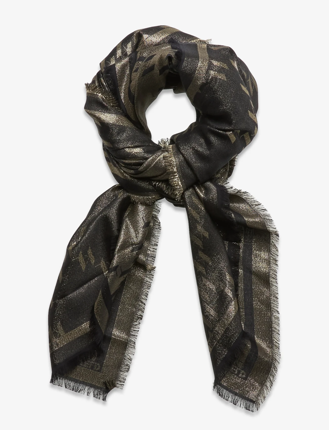 Karl Lagerfeld - k/monogram lur jaqc scarf - tynde tørklæder - black - 0
