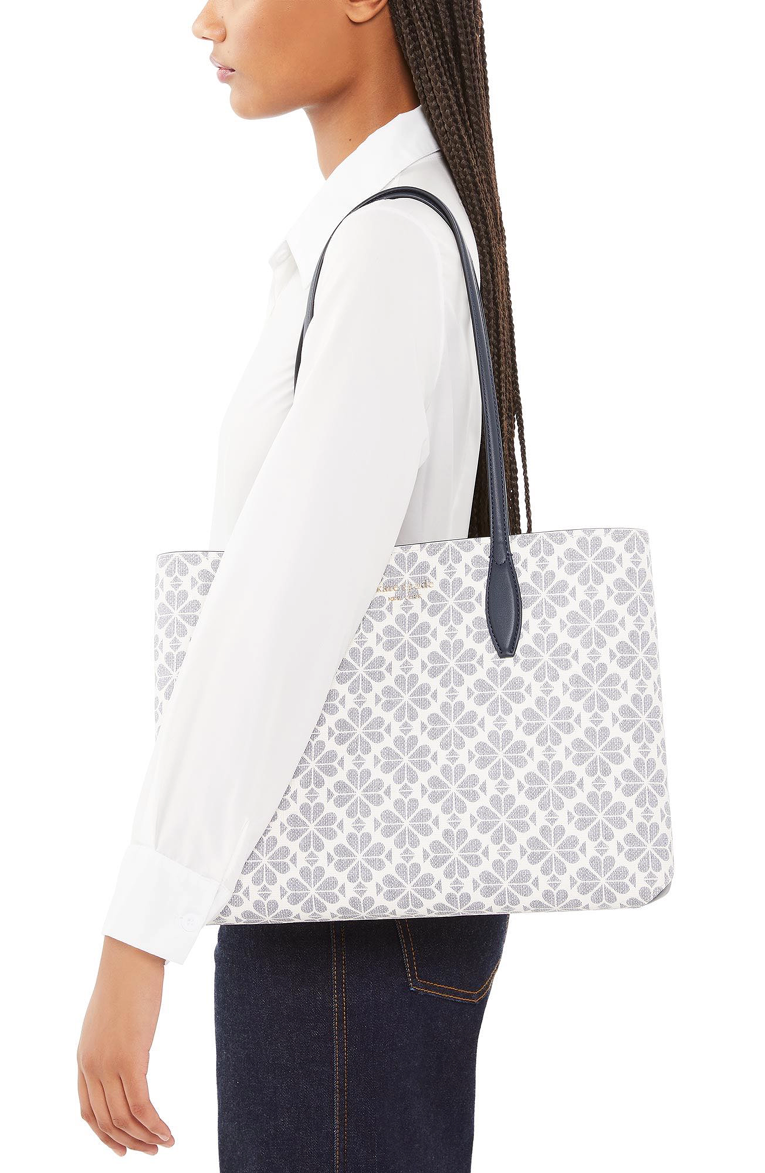Kate Spade - SPADE FLOWER COATED CANVAS all day large tote - slate blue multi - 5