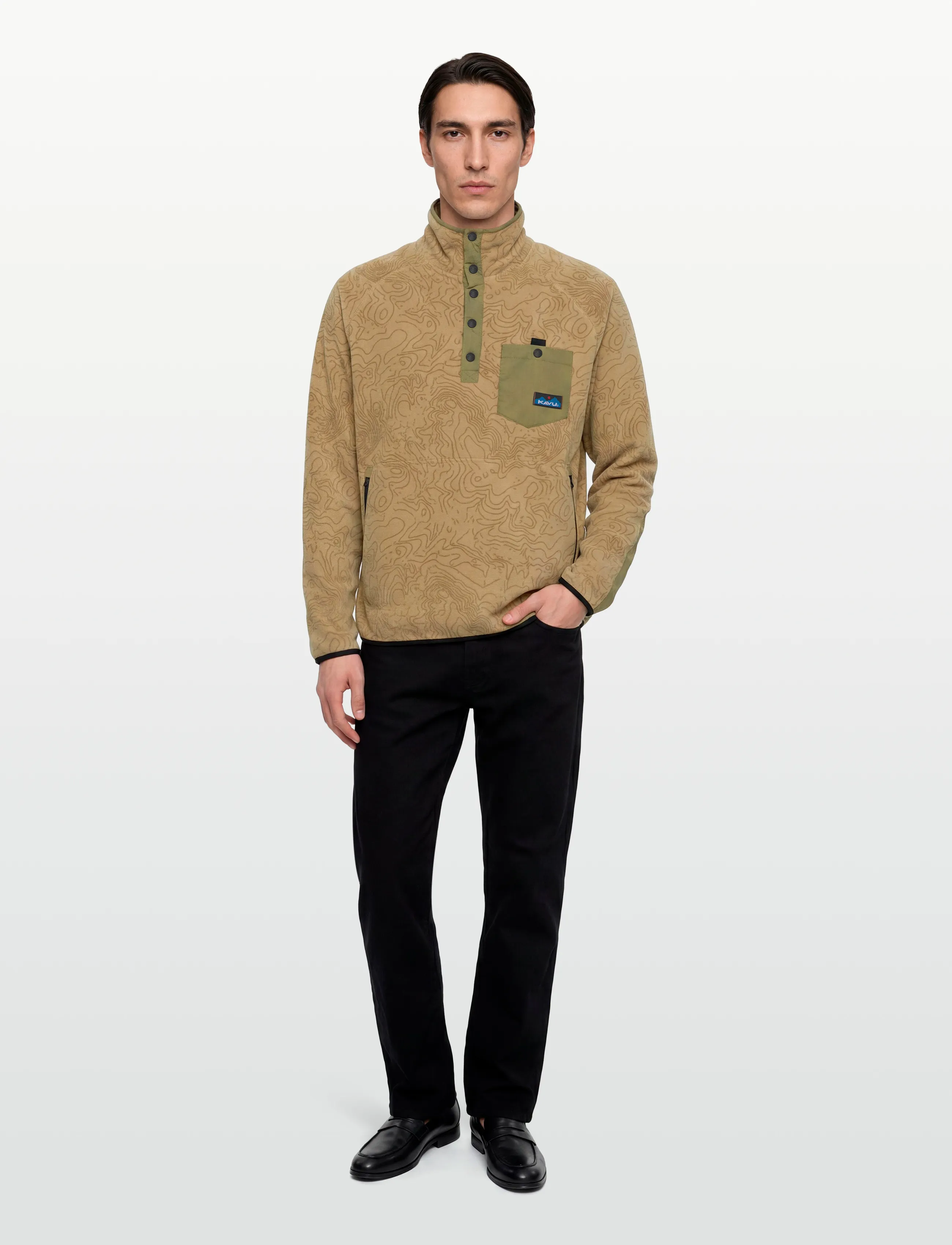 KAVU Teannaway - Sportiska stila džemperi - TERRAIN TOPO / beige