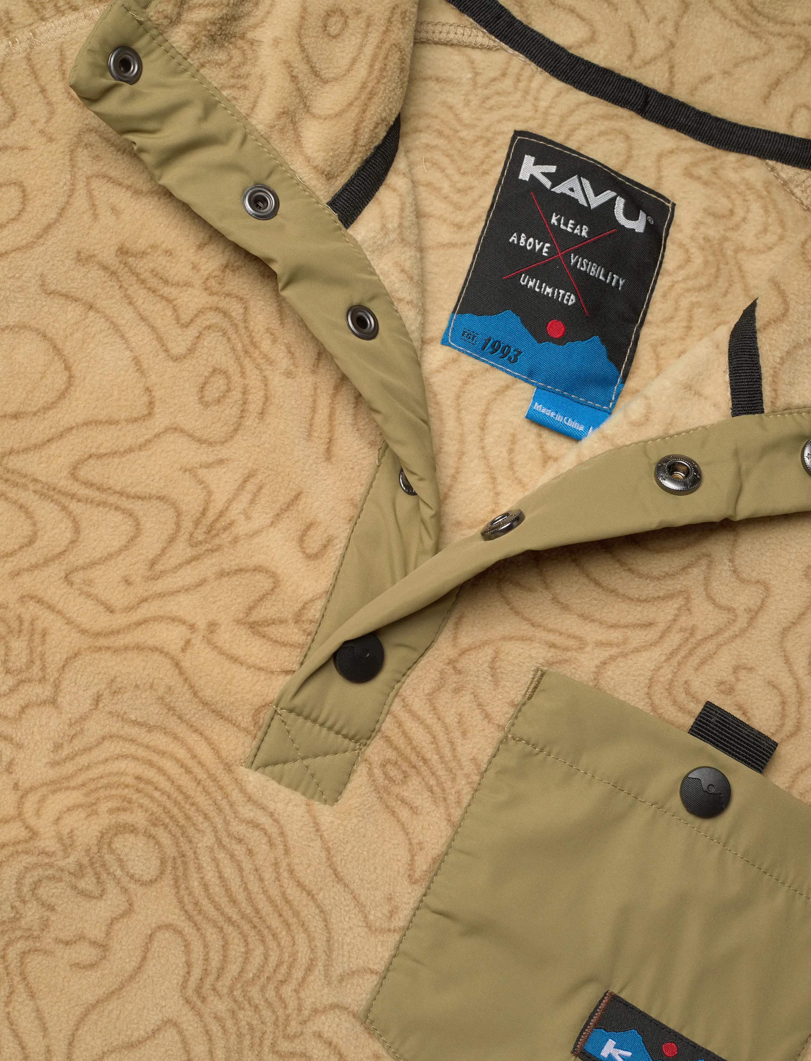 KAVU - Teannaway - fleece-pullover - terrain topo - 2
