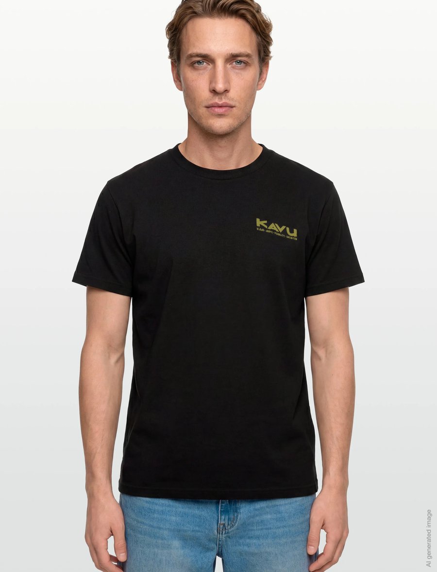 KAVU - Paddle Out - kortærmede t-shirts - black - 3
