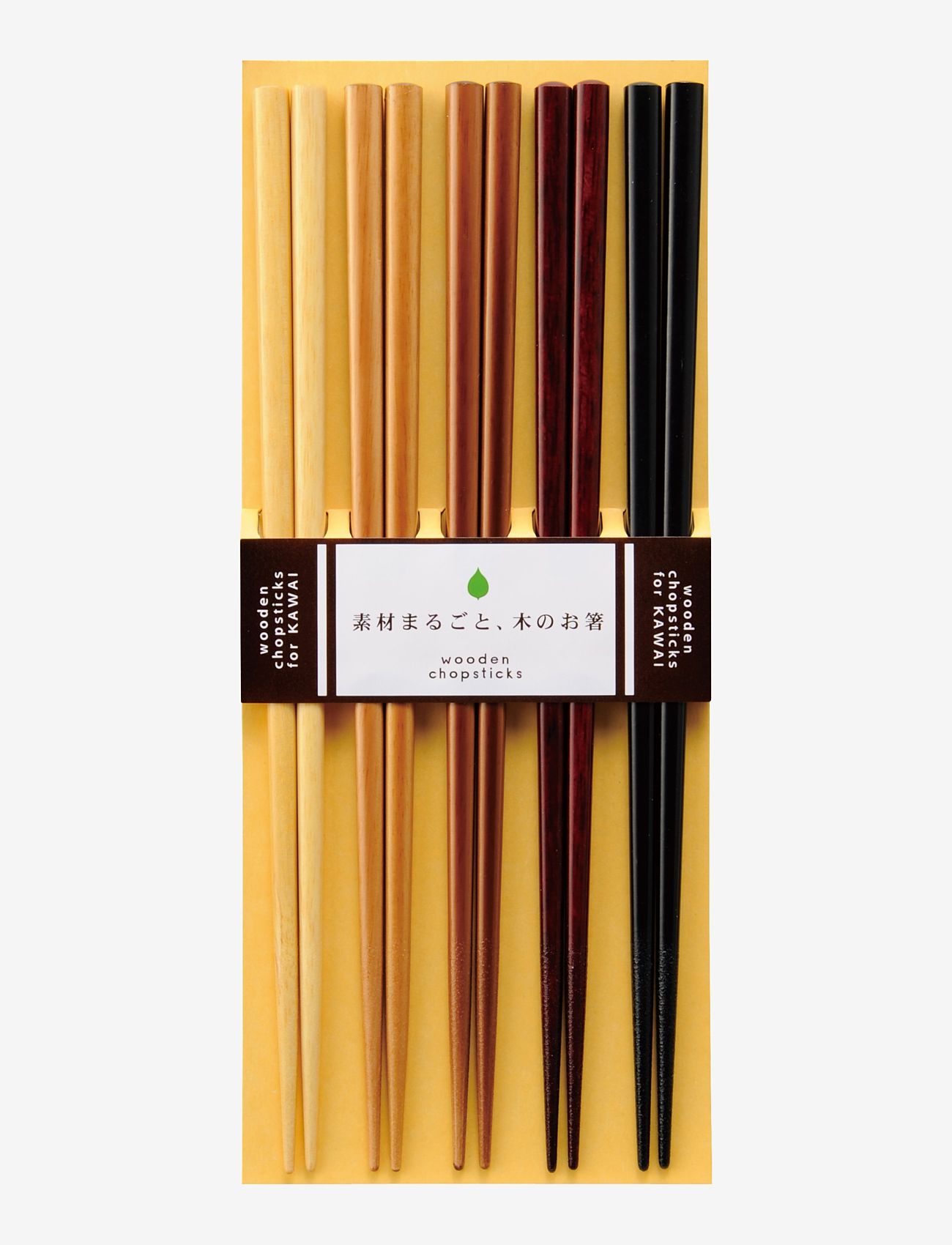 Kawai Kawai chop sticks Natural wood - Kawai - BROWN / black