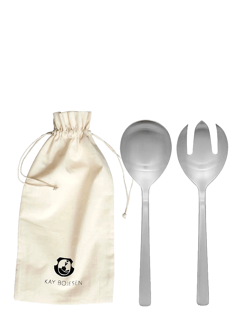 Kay Bojesen - Salad set, 2 pcs, Matte steel, Grand Prix - serveerimislusikad - steel - 0