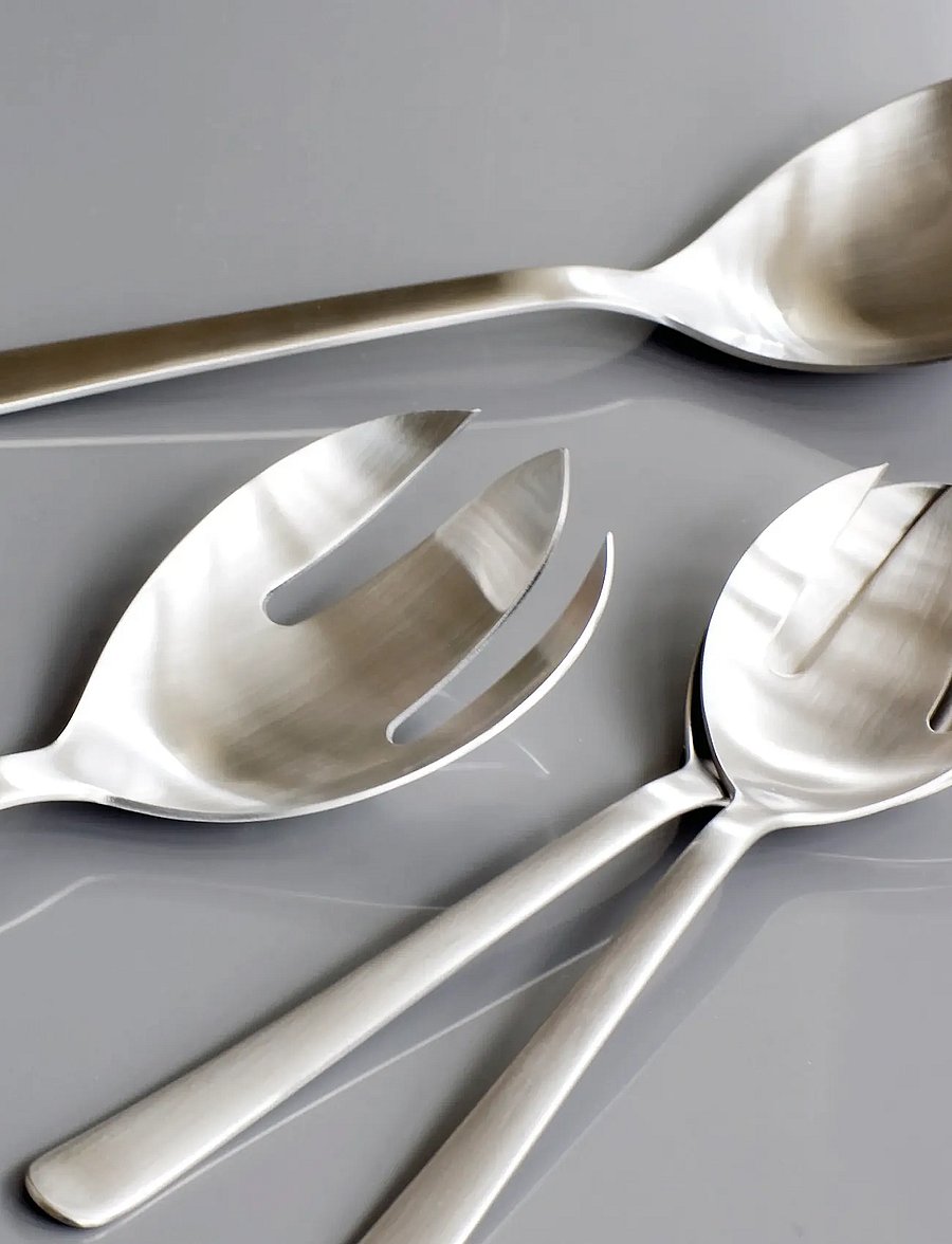 Kay Bojesen - Salad set, 2 pcs, Matte steel, Grand Prix - servierlöffel - steel - 0