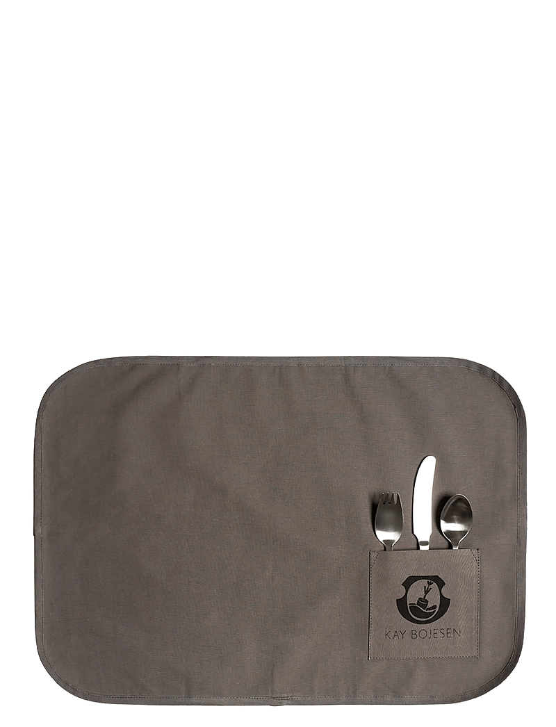 Kay Bojesen - Children’s set, large, 3 pcs, Matte steel, Grand Prix - deckchen - steel - 1