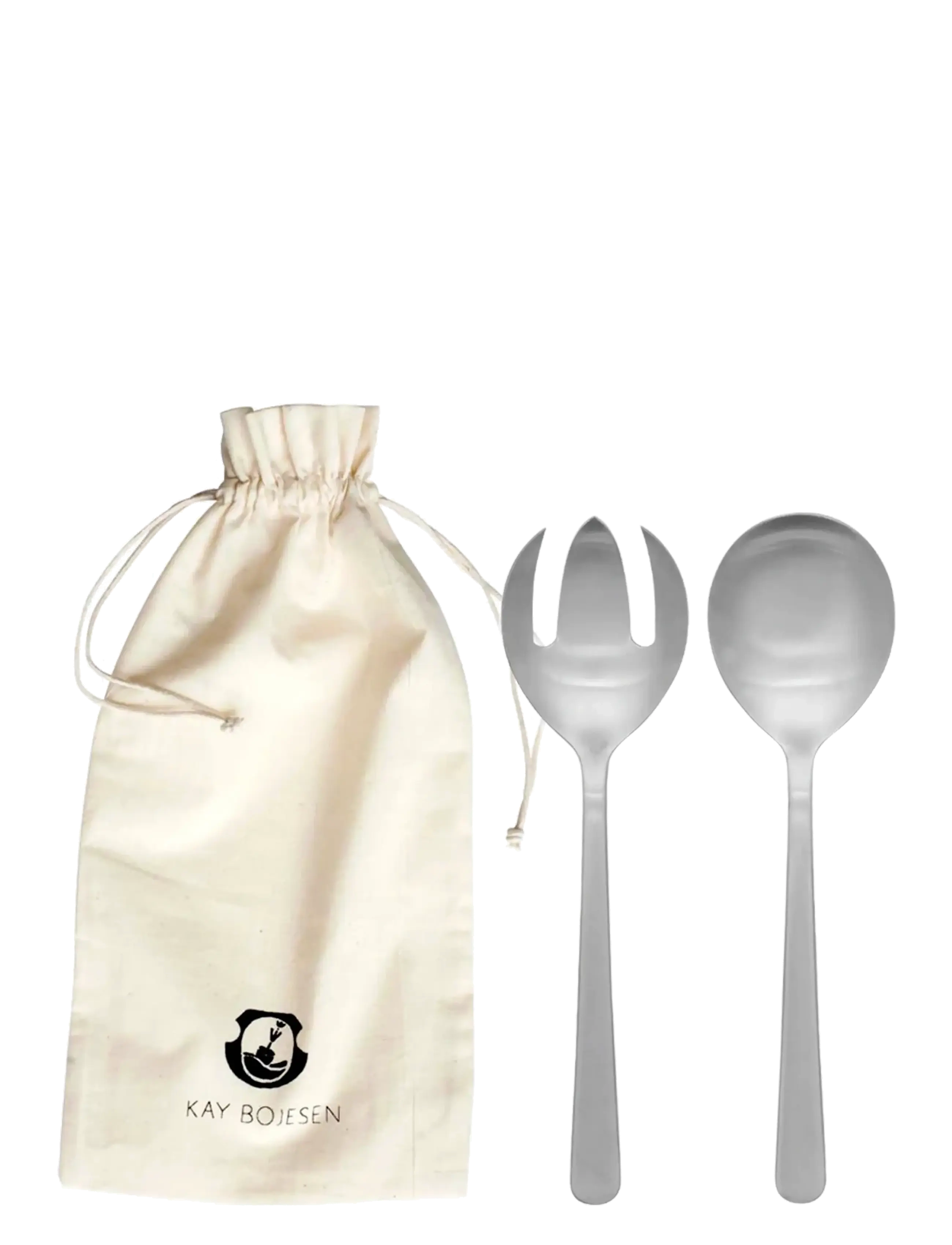 Kay Bojesen - Salad servers, 2 pcs, Matte steel, Grand Prix - steel - 1