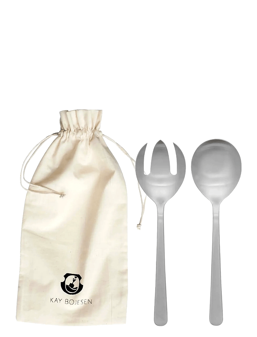 Kay Bojesen - Salad servers, 2 pcs, Matte steel, Grand Prix - steel - 1