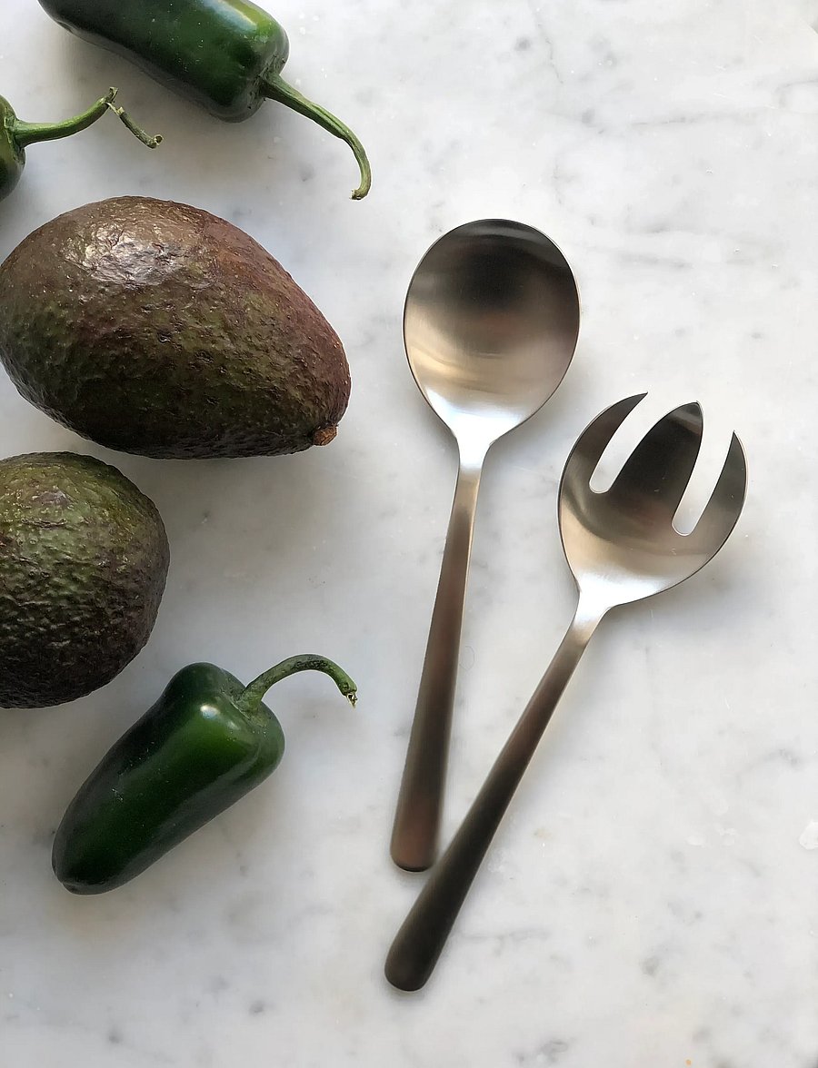 Kay Bojesen - Salad servers, 2 pcs, Matte steel, Grand Prix - steel - 0