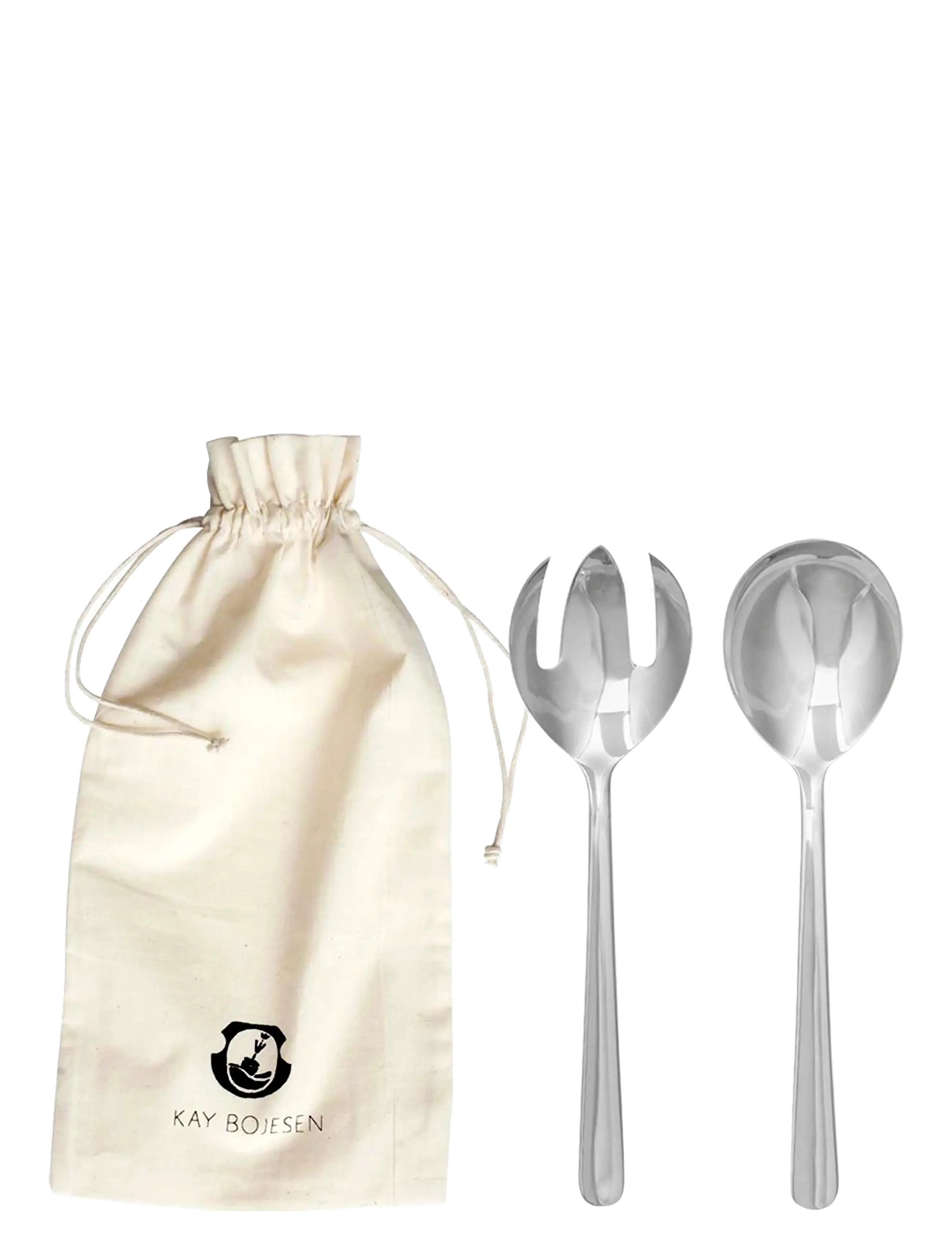 KAY BOJESEN Lille Salatsæt, 2 Dele Silber - One Size - Unisex