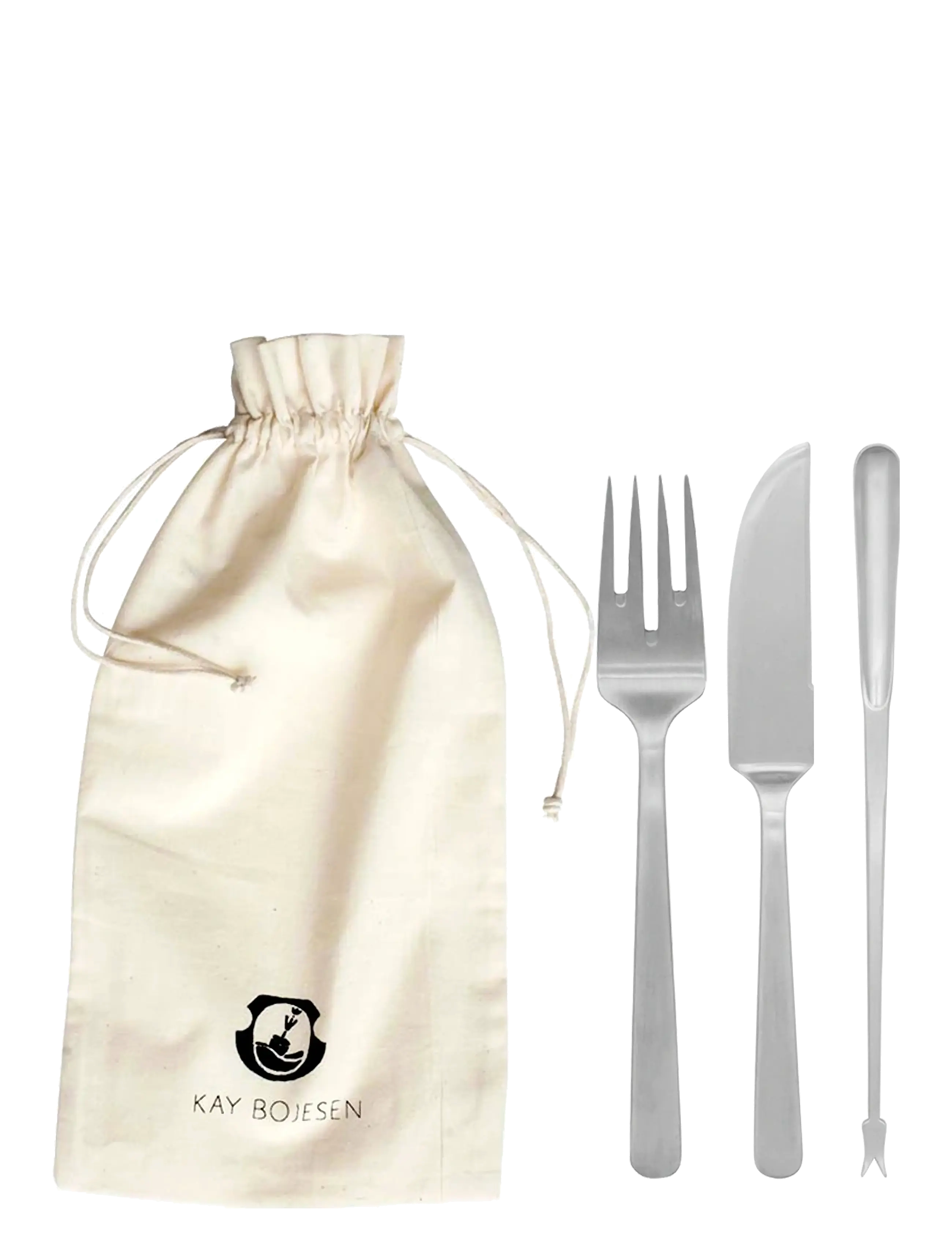Kay Bojesen Fiskesæt, 6 Dele, One Size, Cutlery, Silber - Seafood Cutlery Sets, Homeware