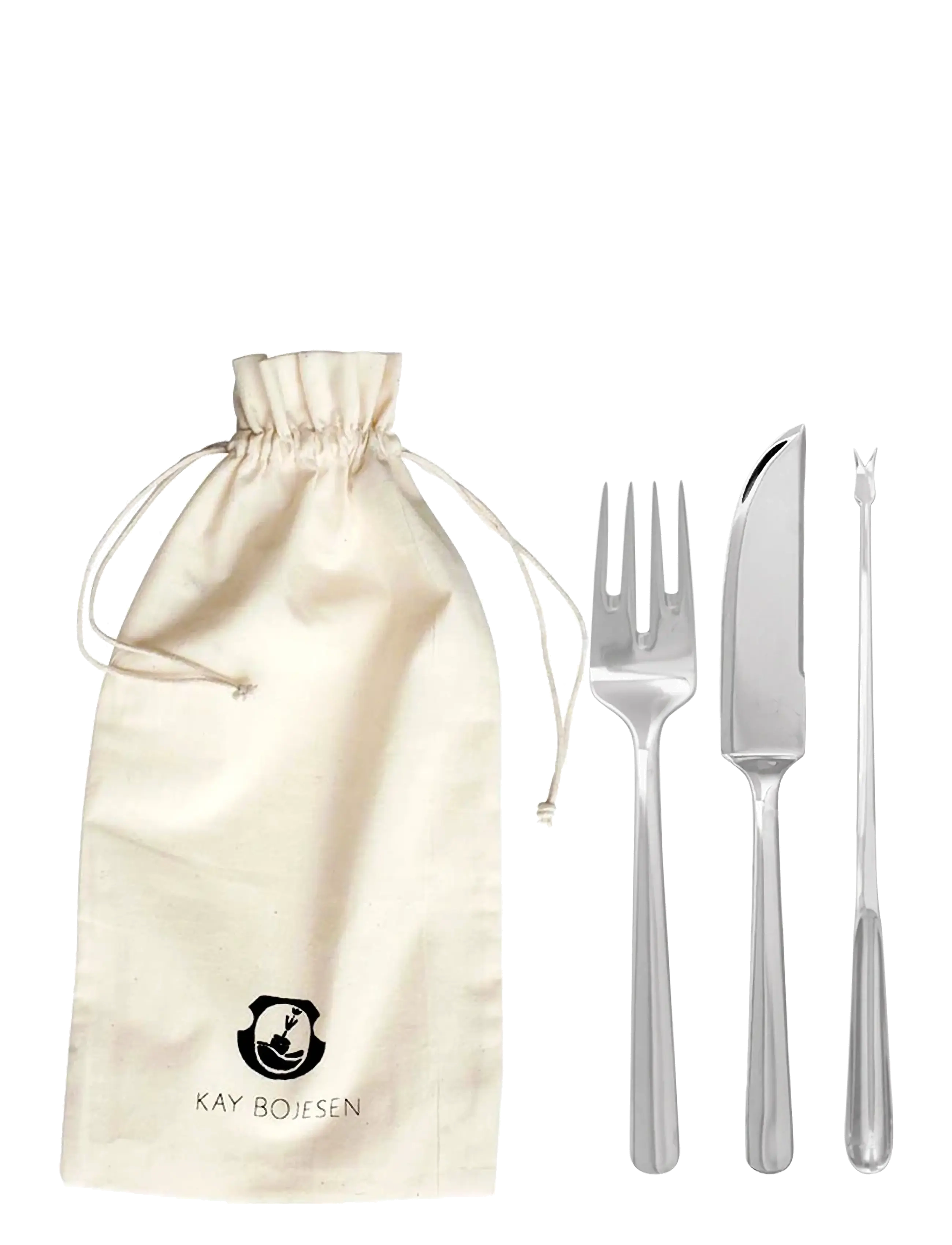 Kay Bojesen Fiskesæt, 6 Dele, One Size, Cutlery, Silber - Seafood Cutlery Sets, Homeware