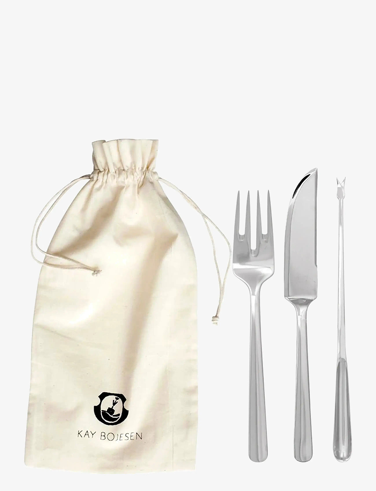 Kay Bojesen - Fish set, 6 pcs, Polished steel, Grand Prix - seafood cutlery sets - steel - 0