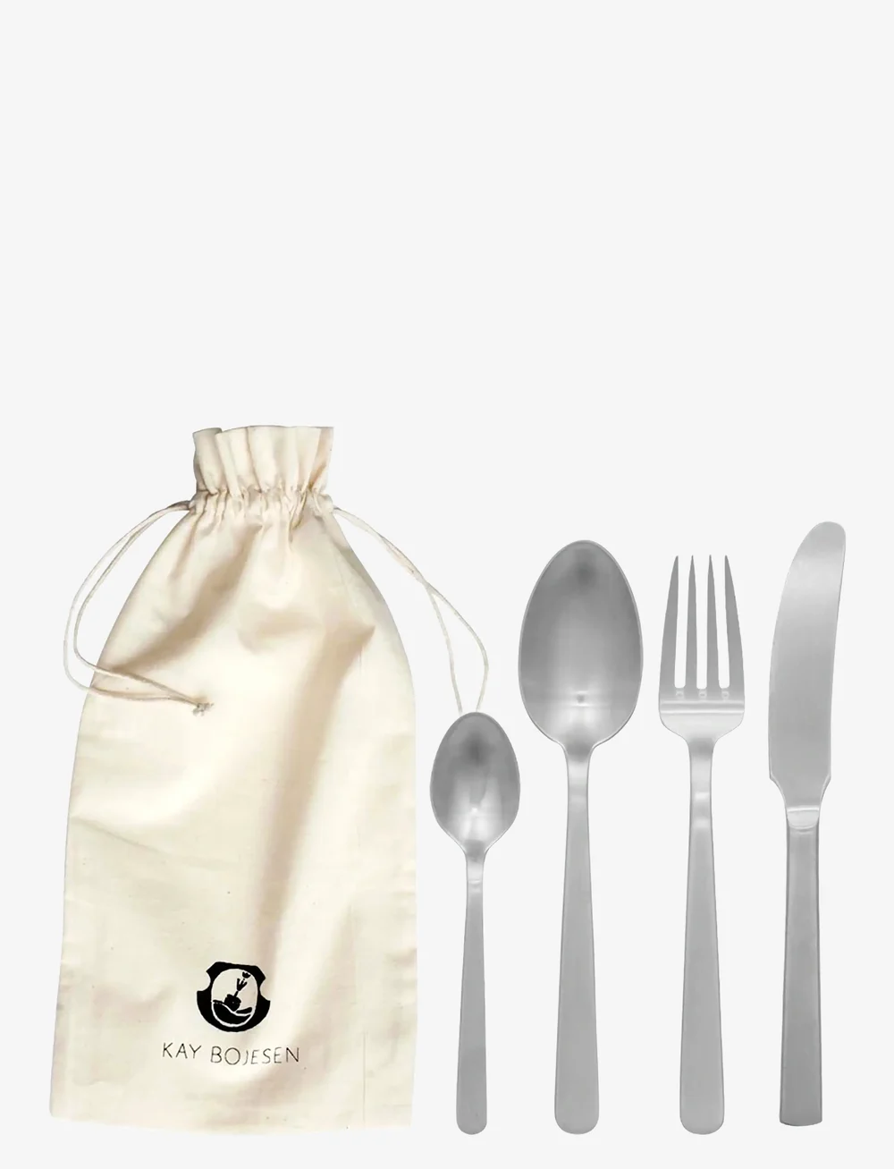 Kay Bojesen - Cutlery set, 4 pcs, Matte steel, Grand Prix - bestecksets - steel - 0
