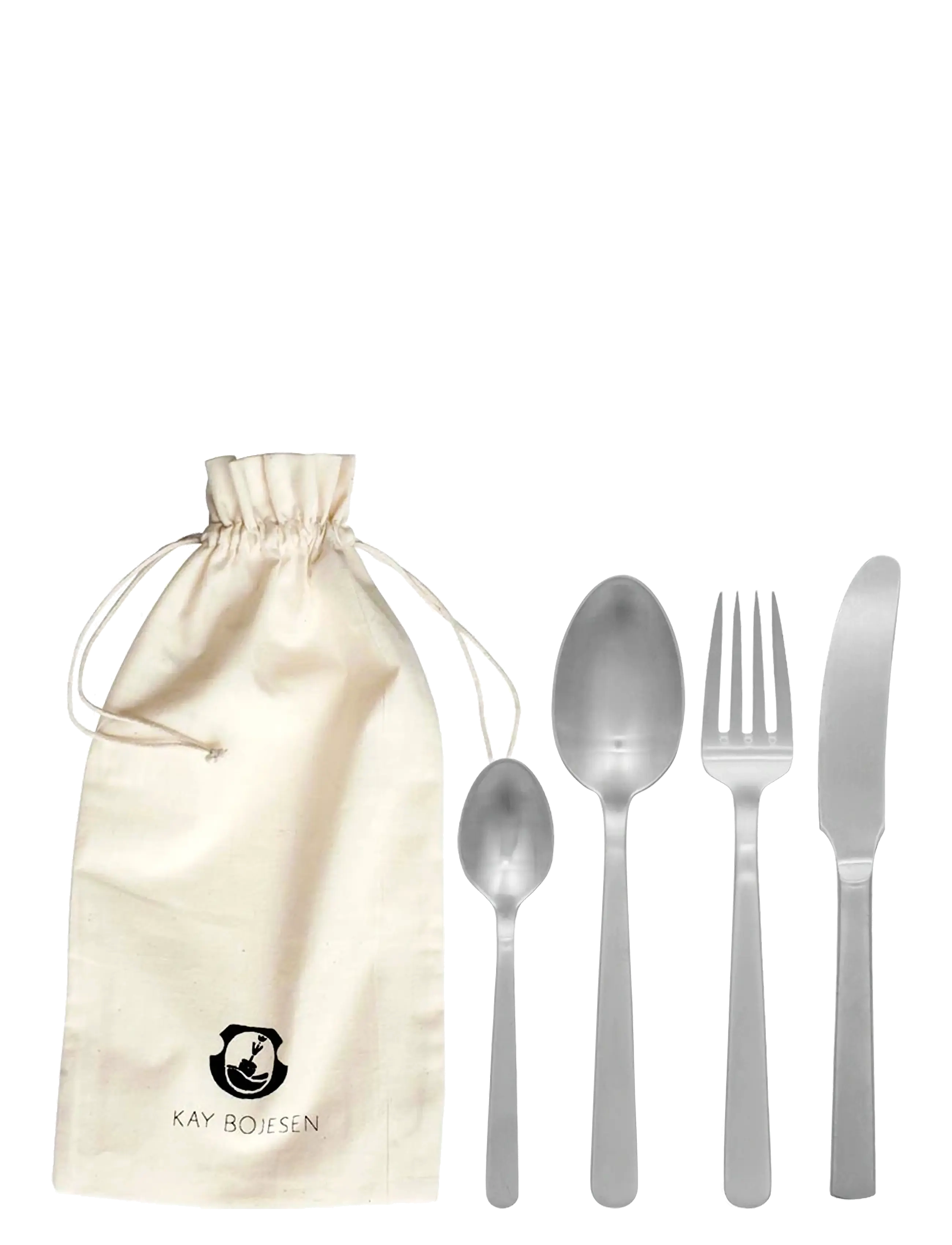 Kay Bojesen - Cutlery set, 4 pcs, Matte steel, Grand Prix - steel - 1