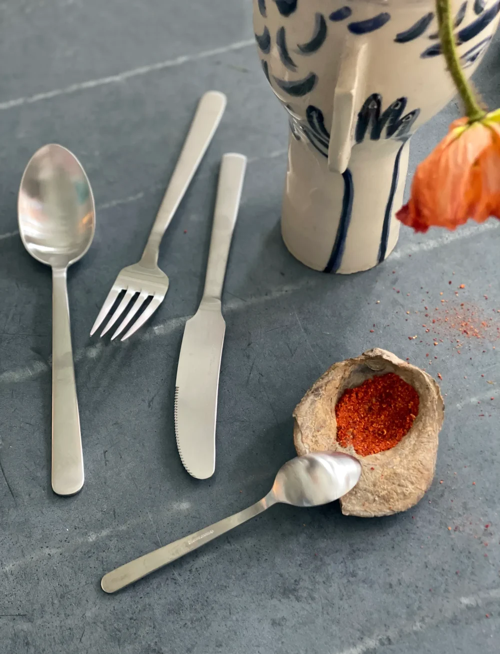 Kay Bojesen - Cutlery set, 4 pcs, Matte steel, Grand Prix - bestecksets - steel - 1