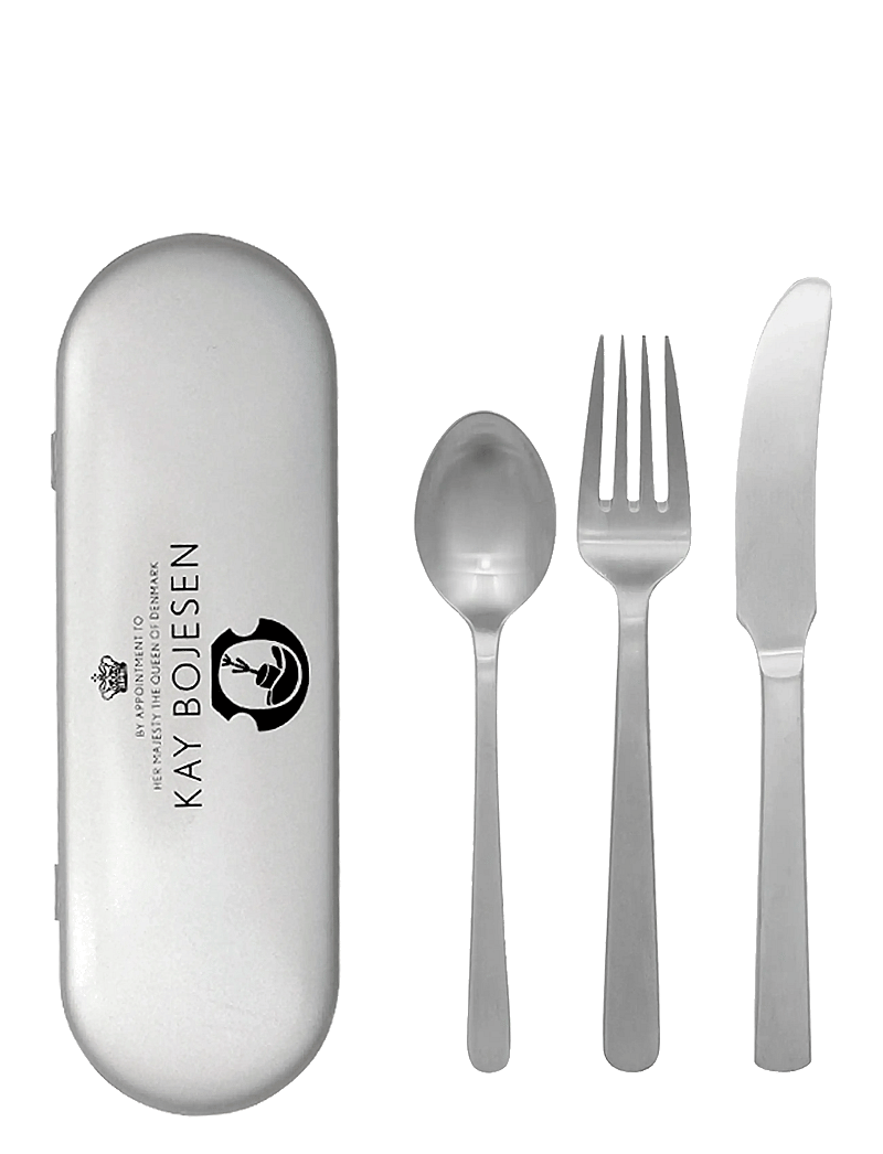 Kay Bojesen - Travel set, 3 pcs, Matte steel, Grand Prix - galda piederumu komplekti - steel - 1