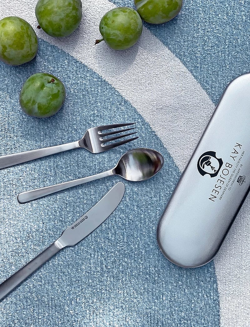 Kay Bojesen - Travel set, 3 pcs, Matte steel, Grand Prix - galda piederumu komplekti - steel - 0