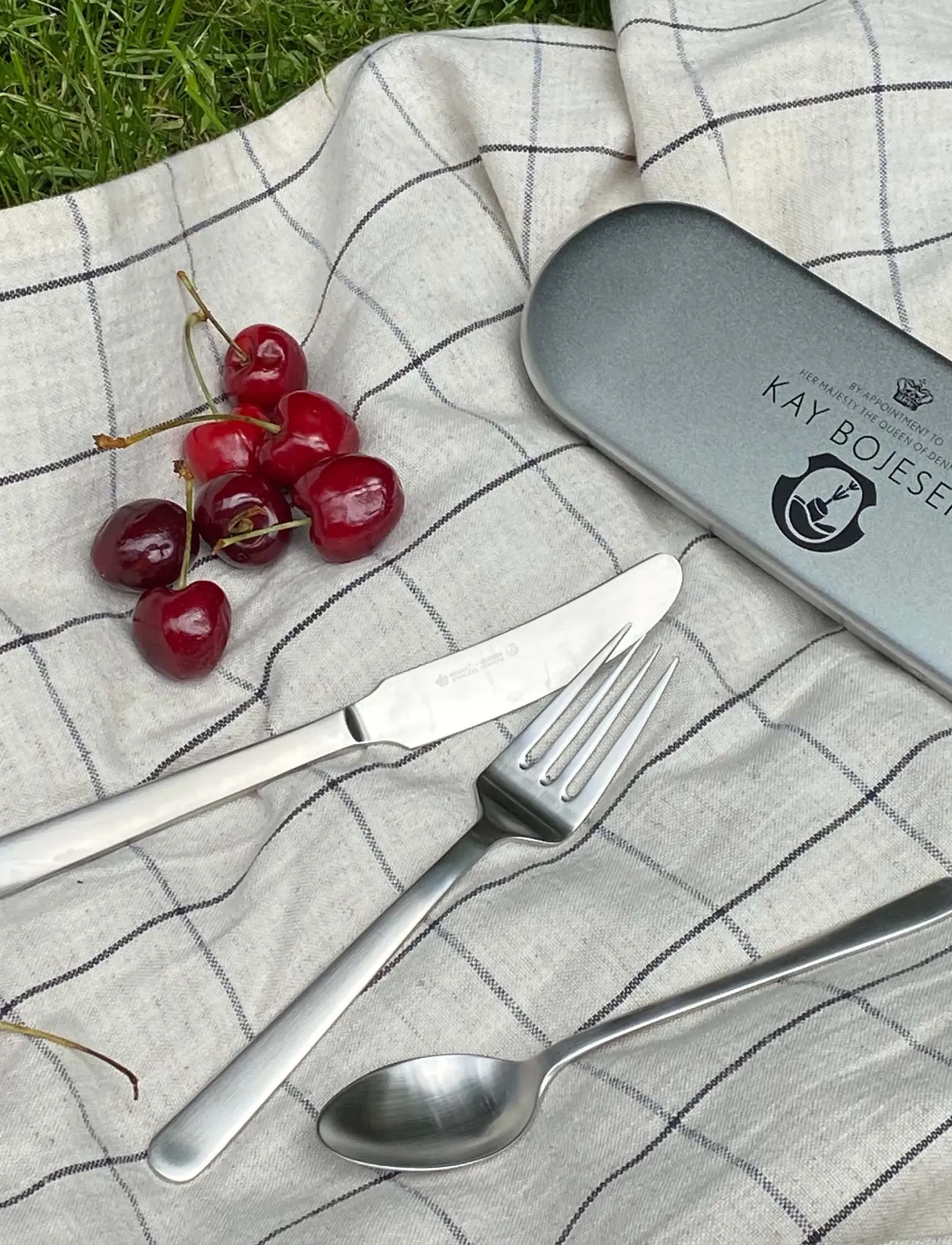 Kay Bojesen - Travel set, 3 pcs, Matte steel, Grand Prix - sets de couverts - steel - 4