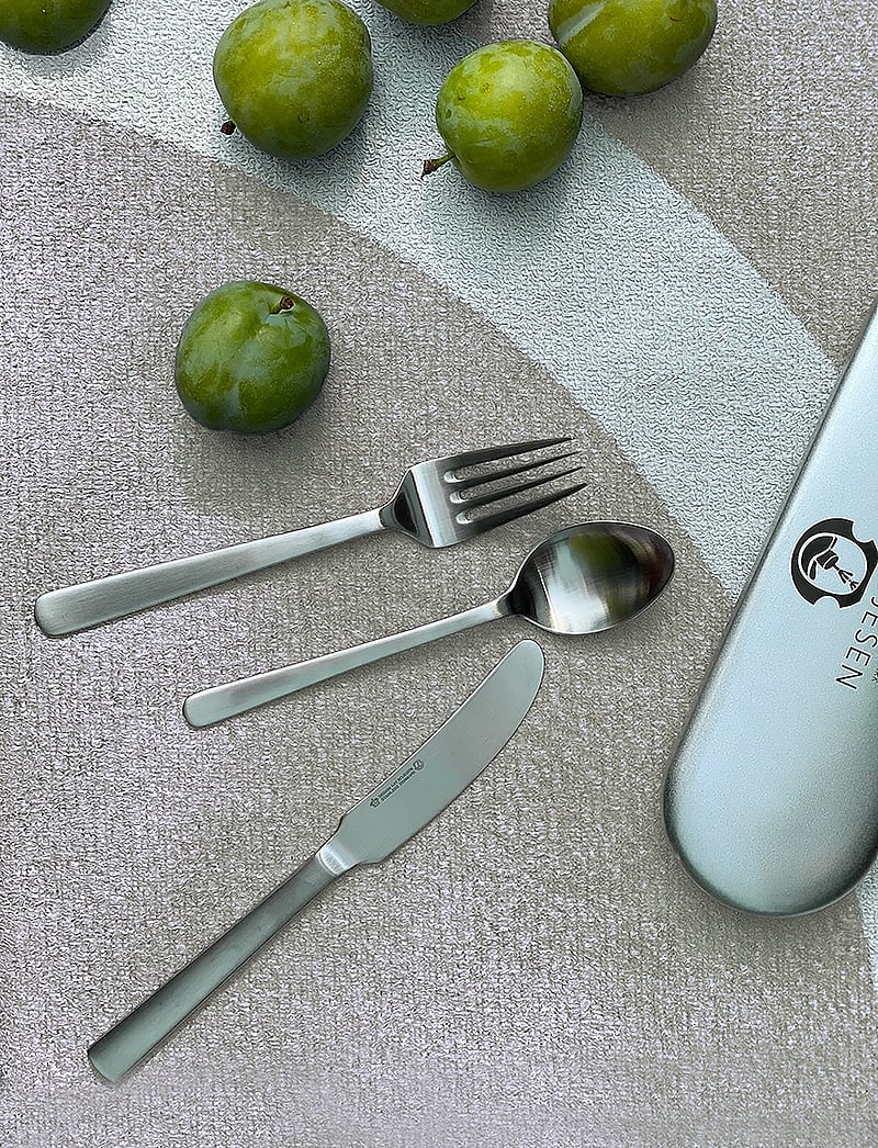 Kay Bojesen - Travel set, 3 pcs, Matte steel, Grand Prix - galda piederumu komplekti - steel - 5