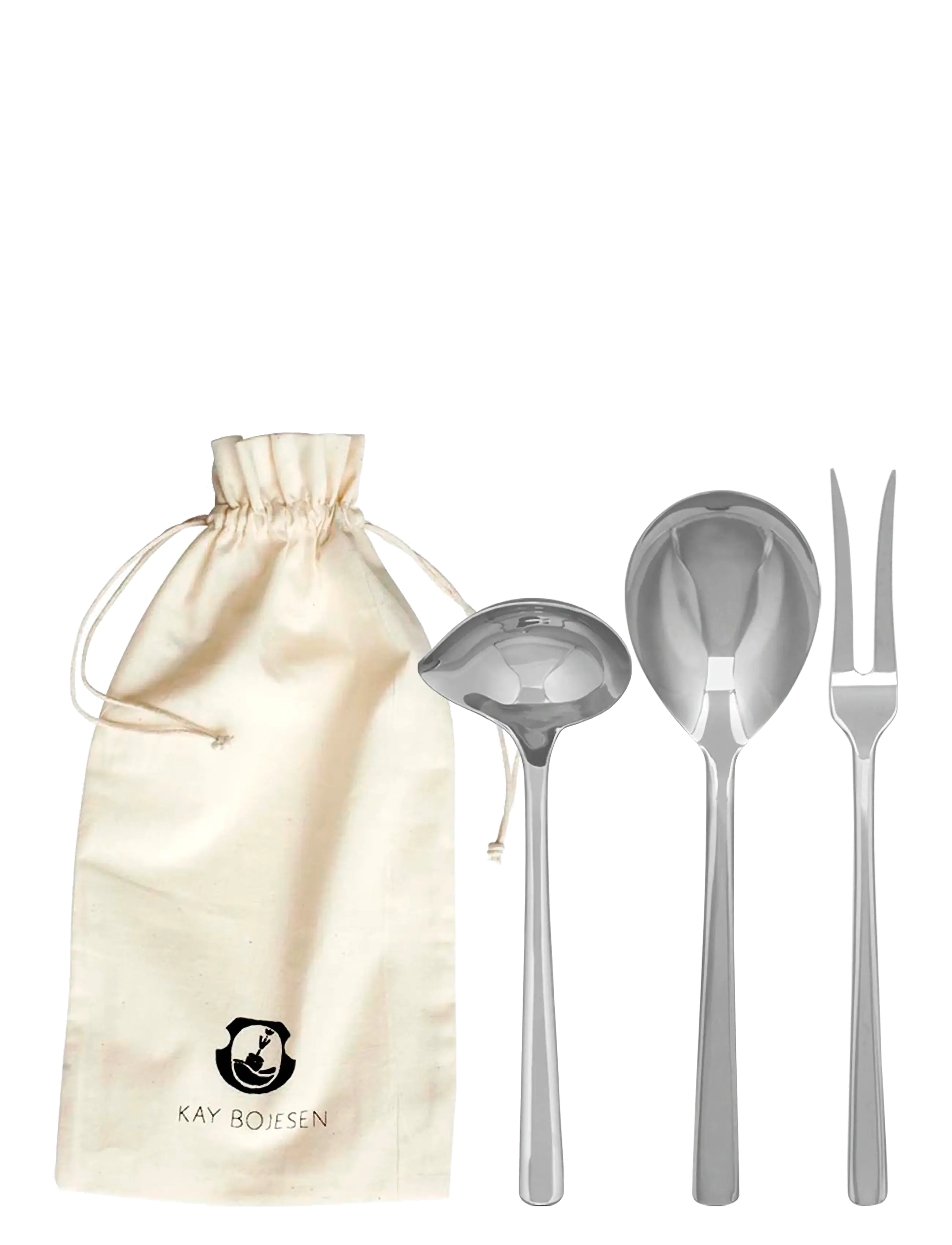 Kay Bojesen Serveringssæt, 3 Dele, One Size, Spoons, Silber - Serving Homeware