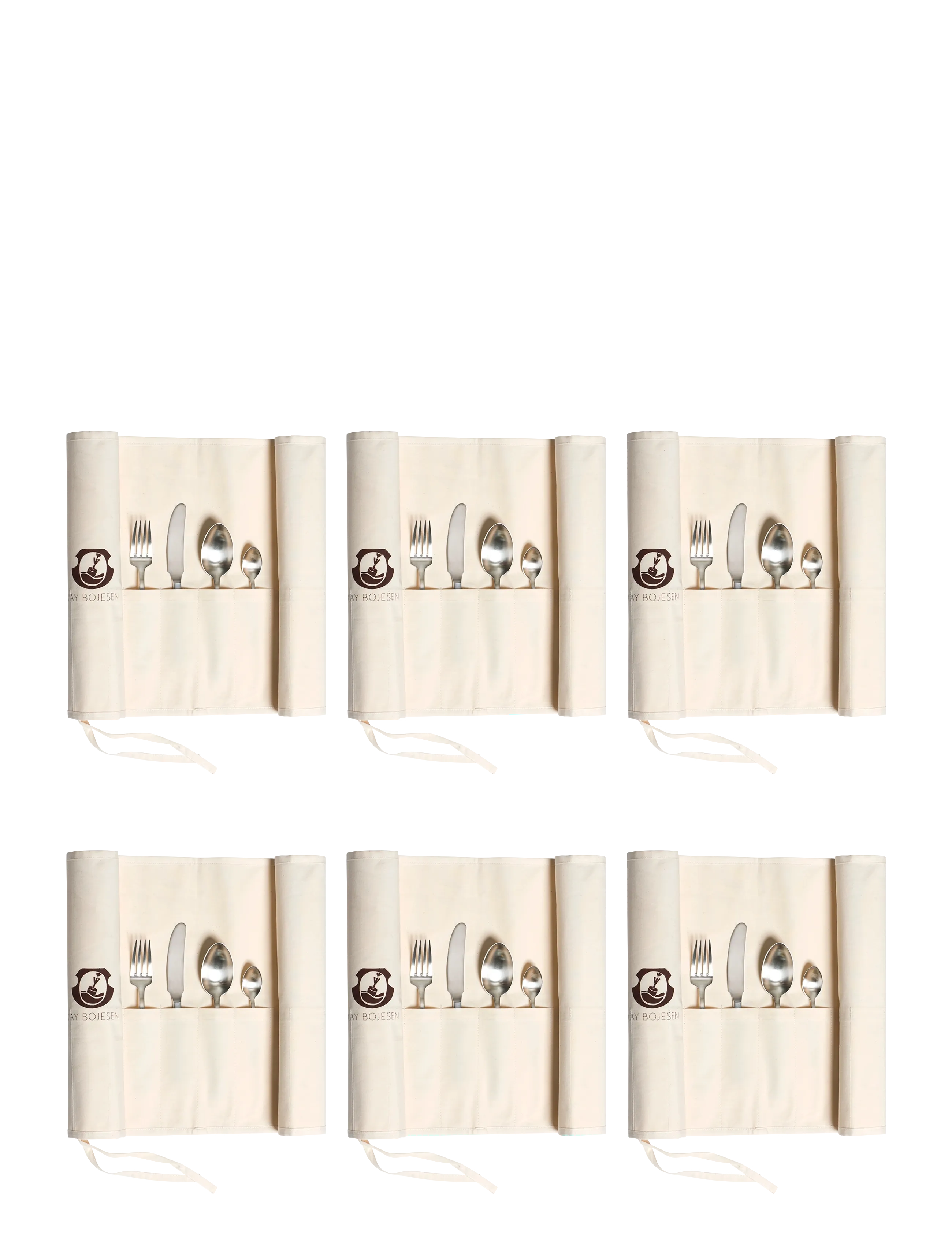 Kay Bojesen Cutlery set, 24 pcs, Matte steel, Grand Prix - Confirmation gifts - STEEL / cream