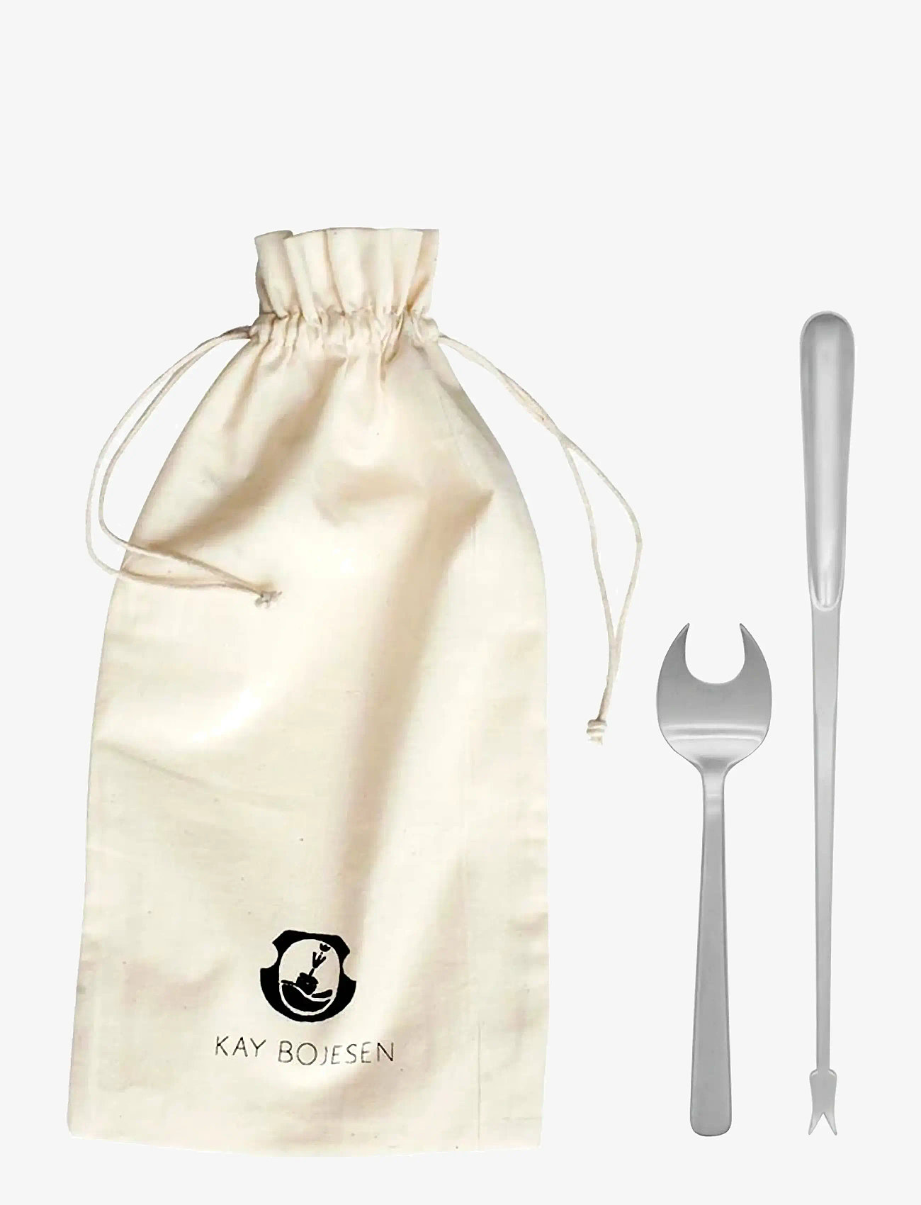 Kay Bojesen - Shellfish set, 8 pcs, Matte steel, Grand Prix - seafood cutlery sets - steel - 0