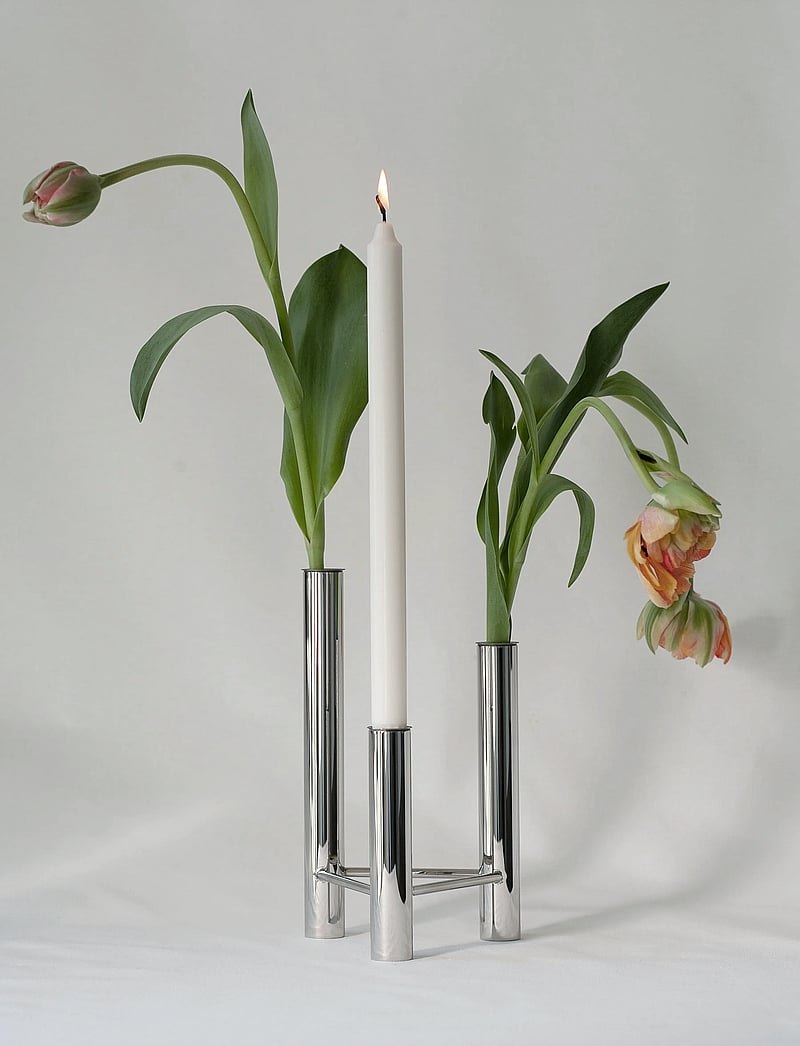Kay Bojesen - Vase and candlestick, VISTA - nach preis einkaufen - matte steel - 3