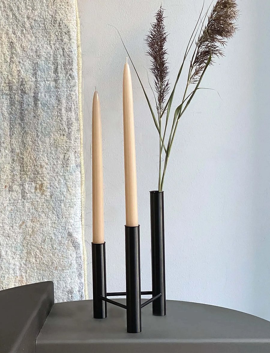 Kay Bojesen - Vase and candlestick, VISTA - nach preis einkaufen - black - 0