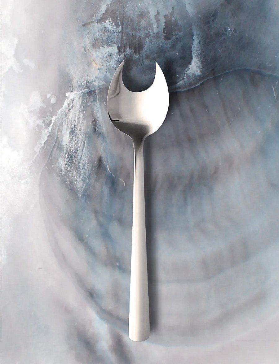 Kay Bojesen - Oyster fork, Matte steel, Grand Prix - gabeln - steel - 0