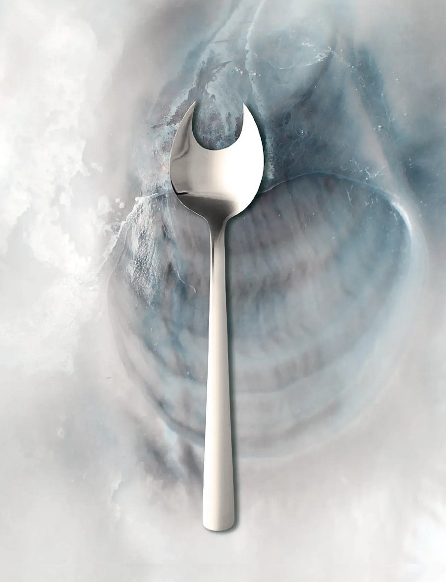 Kay Bojesen - Oyster fork, Matte steel, Grand Prix - gabeln - steel - 2