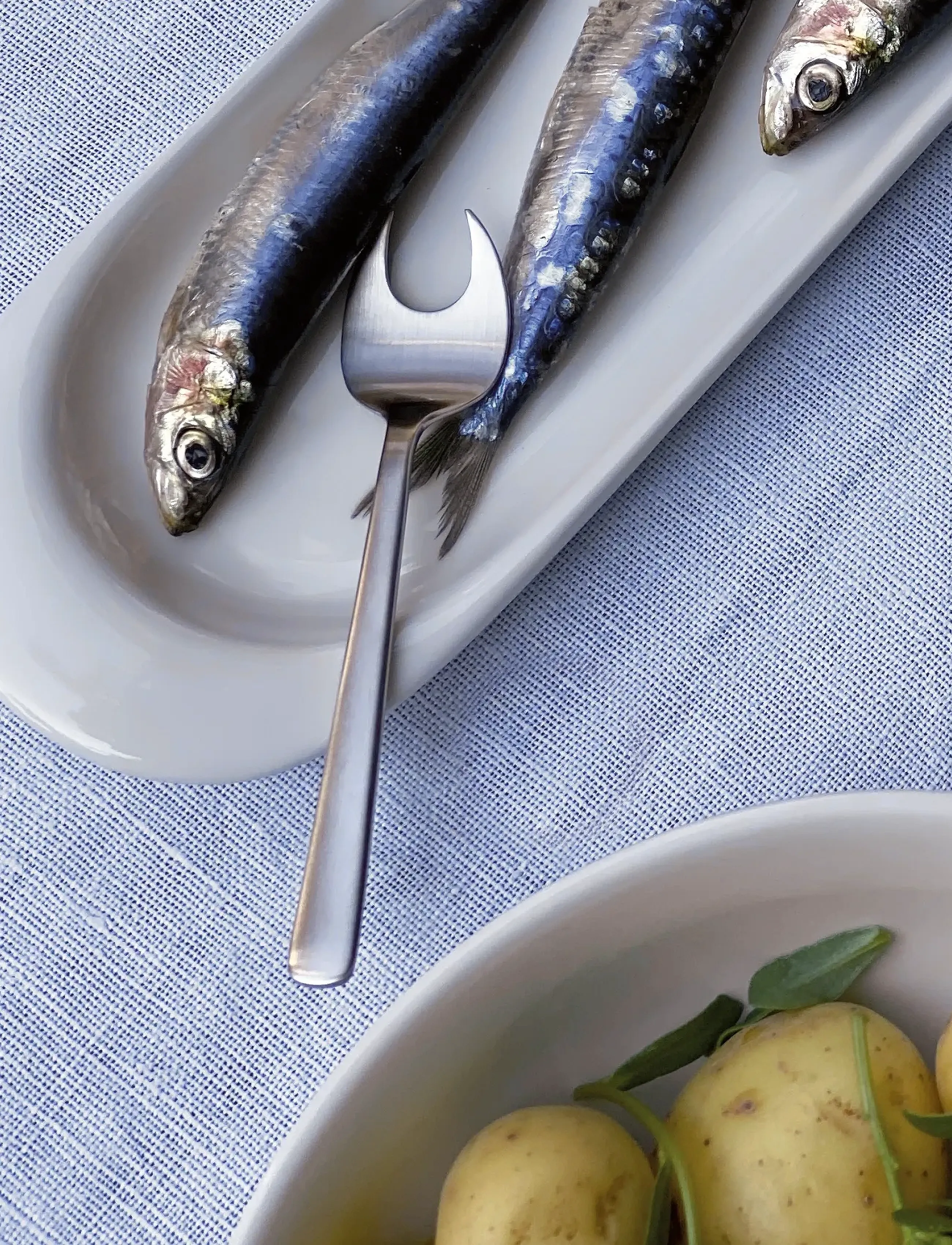Kay Bojesen - Oyster fork, Matte steel, Grand Prix - fourchettes - steel - 4