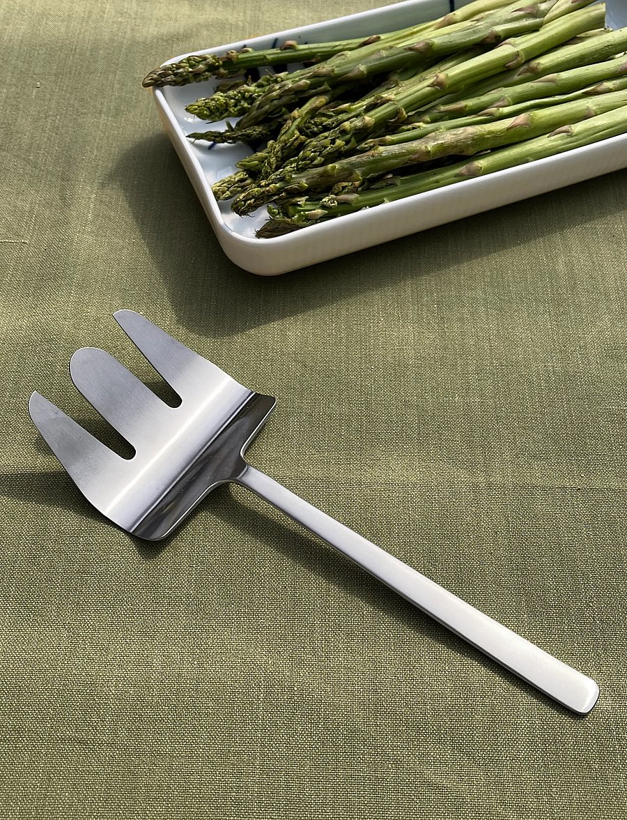 Kay Bojesen - Asparagus fork, Matte steel, Grand Prix - serveerimislusikad - steel - 0