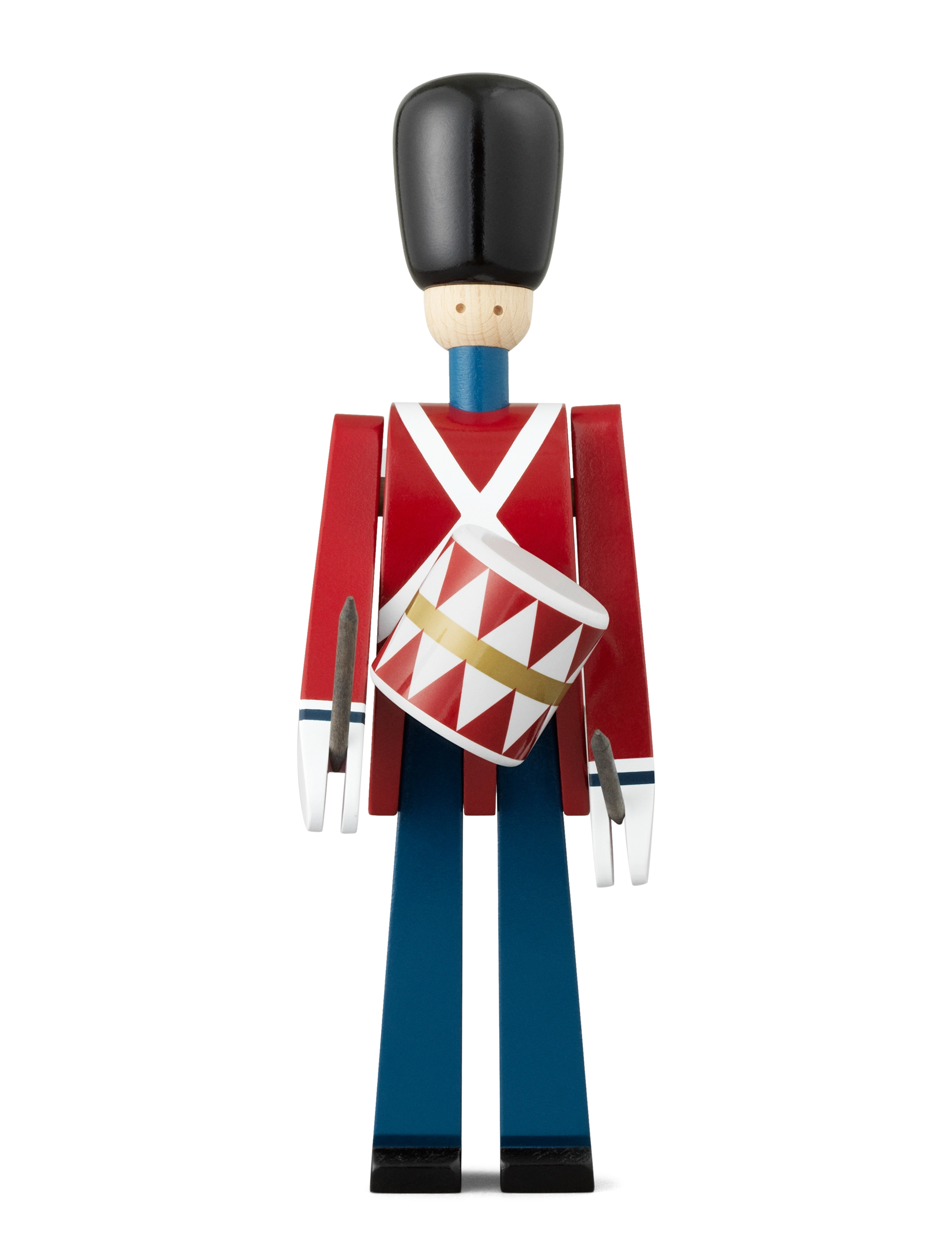 Kay Bojesen - Trommeslager small rød/blå/hvit - trefigurer - red/blue/white - 1