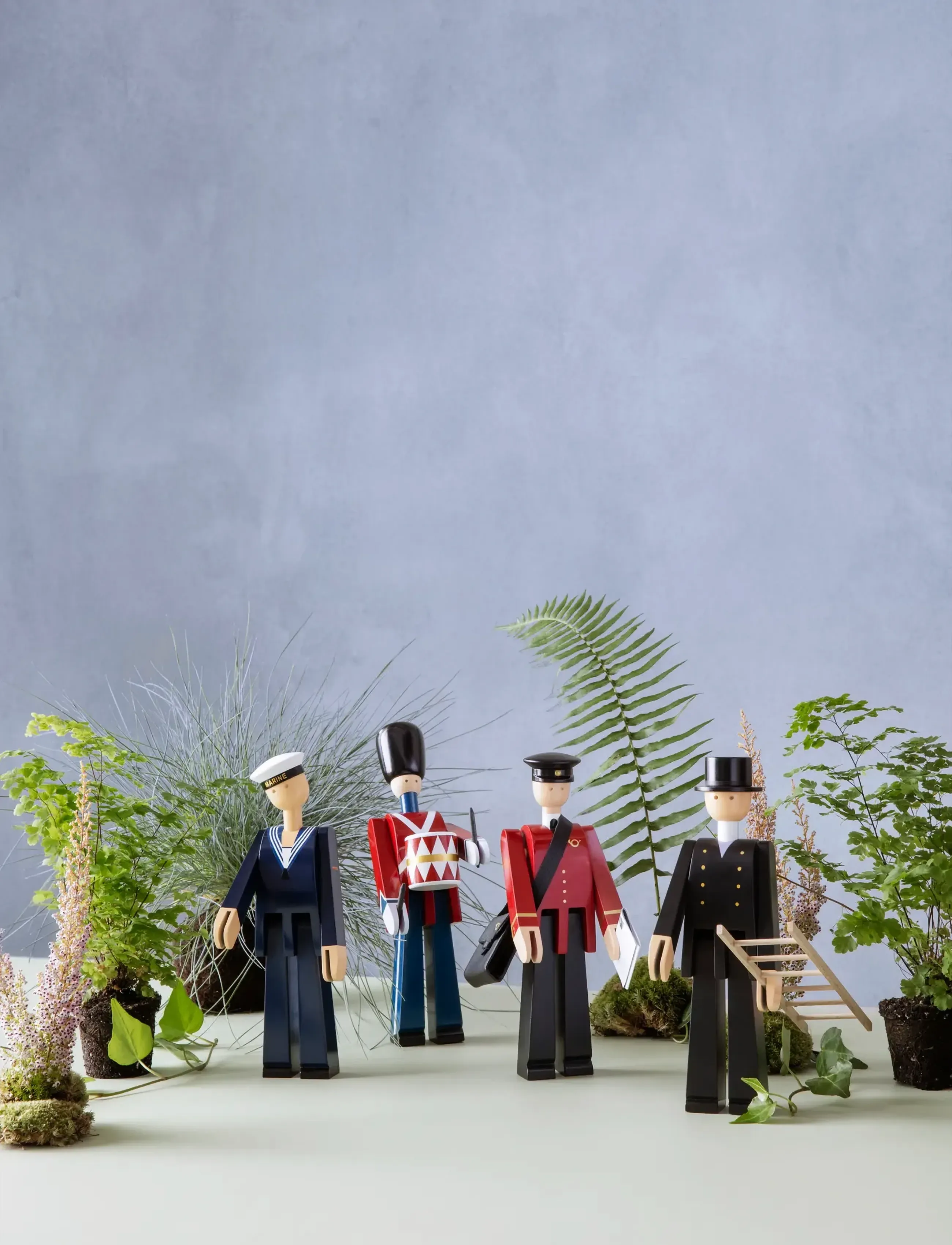 Kay Bojesen Trommeslager Small Rød/Blå/Hvid, One Size, Playsets & Action Figures, Mehrfarbig/gemustert - Wooden Homeware
