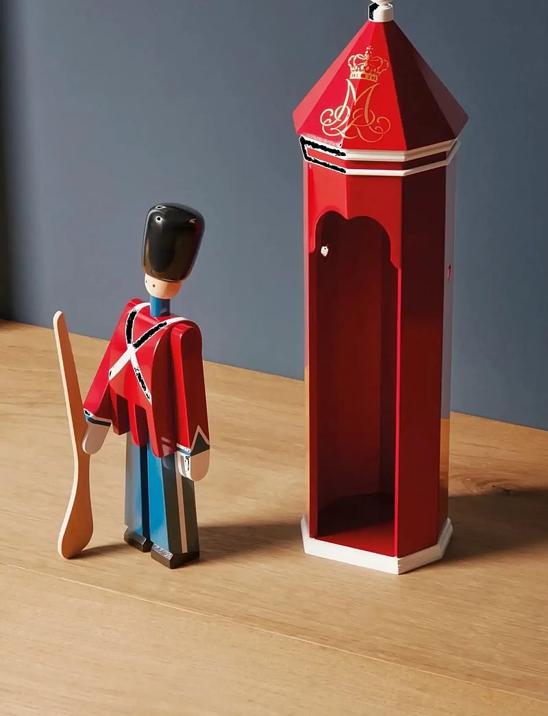 Kay Bojesen - Guardsman with gun small red/blue/white - holzfiguren - red/blue/white - 0