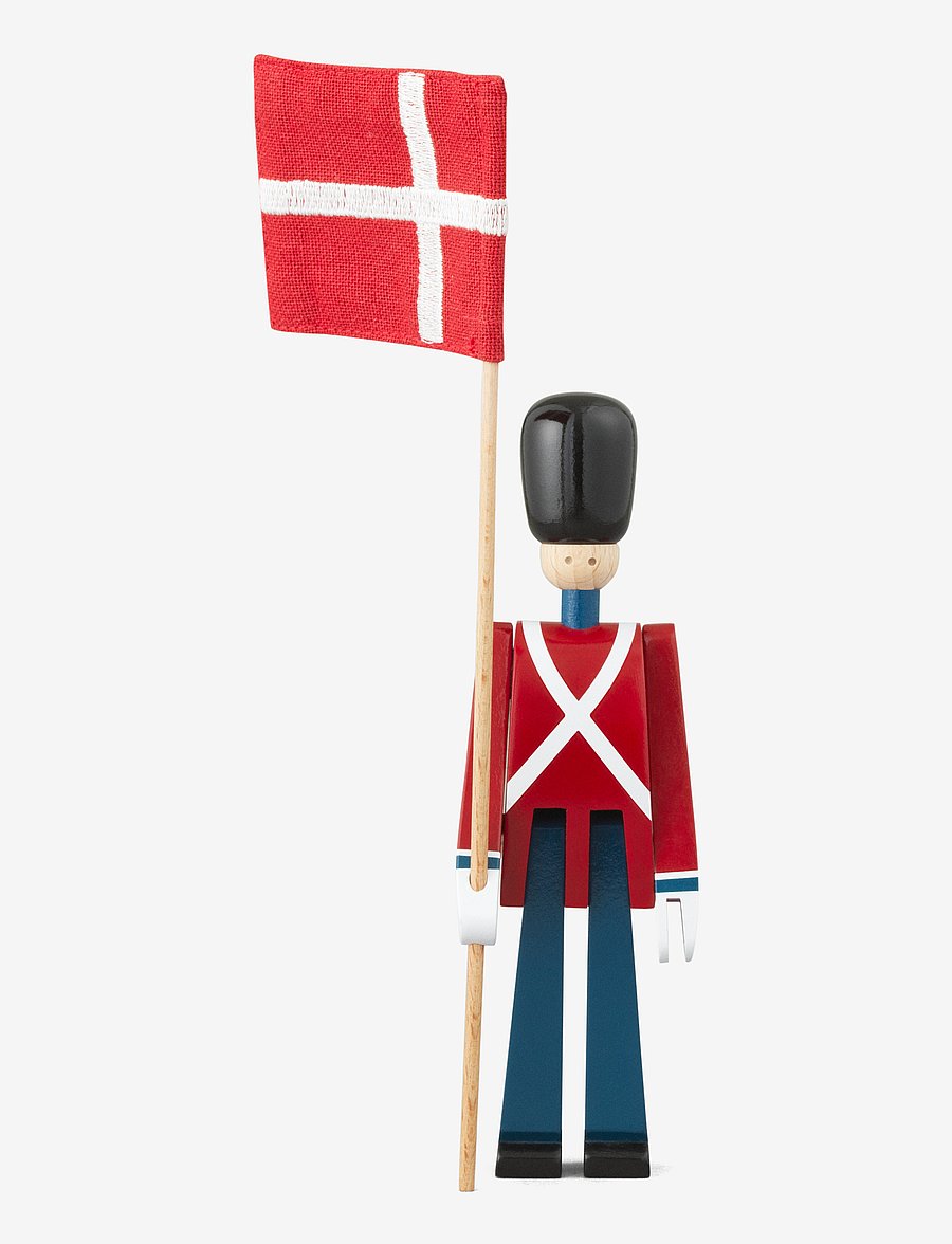 Kay Bojesen - Fanebærer mini rød/blå/hvid - træfigurer - red/blue/white - 0