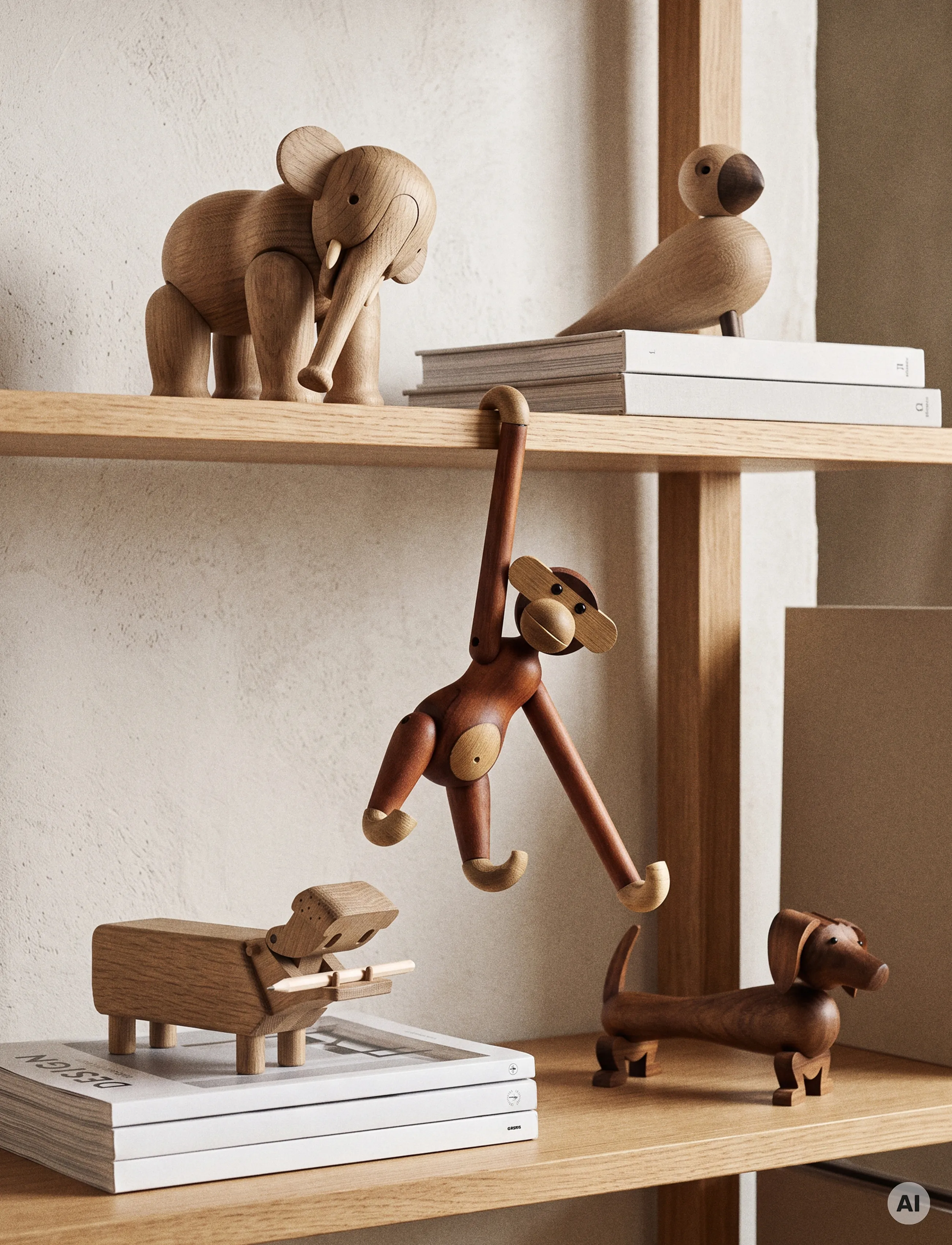 Kay Bojesen Monkey Small Teak/Limba,,,Braun Gr.20 CM