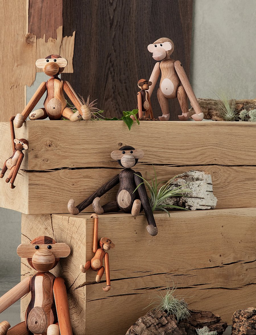 Kay Bojesen - Monkey small - holzfiguren - oak/smoked oak - 3