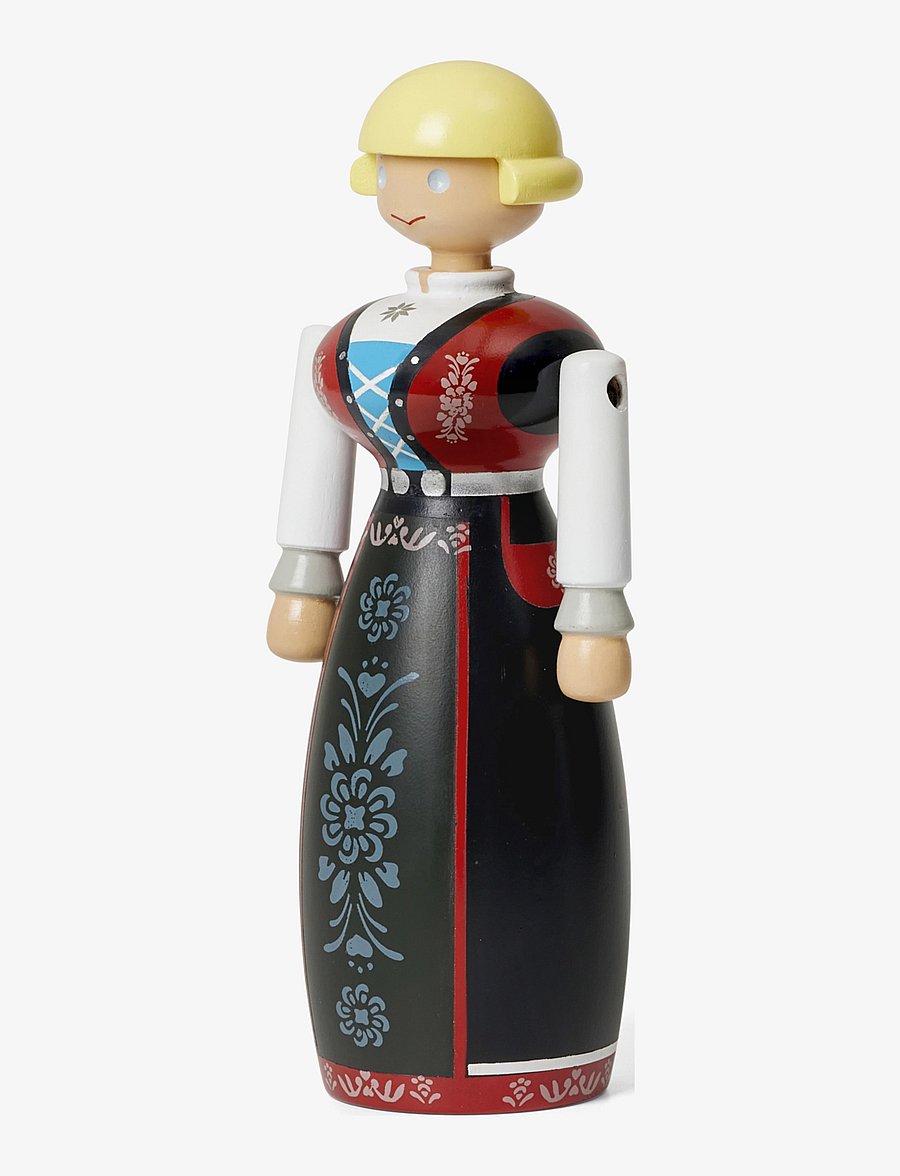 Kay Bojesen - Norwegian Bunad Woman black/red/white - figurines en bois - black/red/white - 1